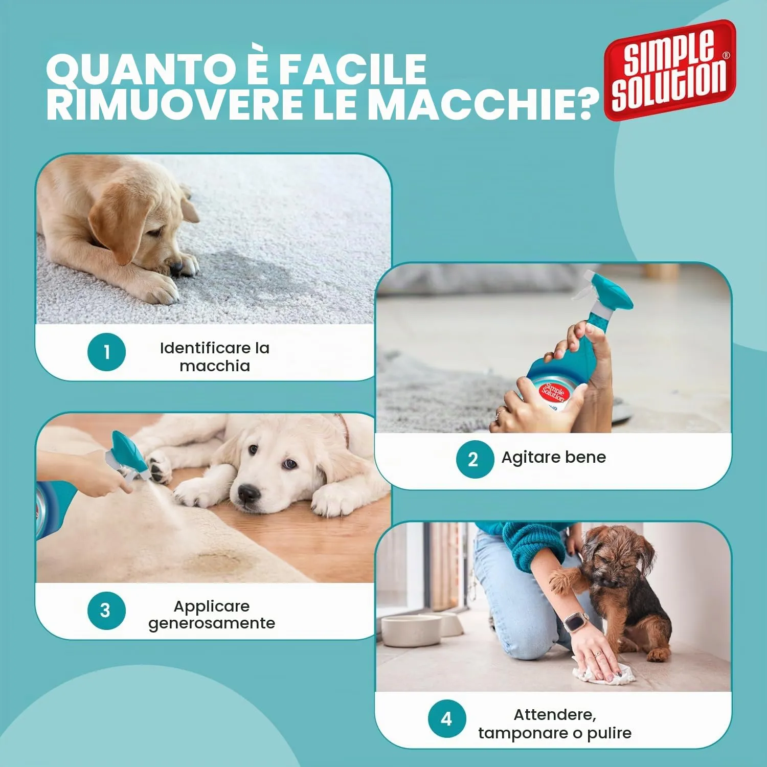 Simple Solution Spray Rimuovi Macchie e Odori per Cani 750ml - immagine 5
