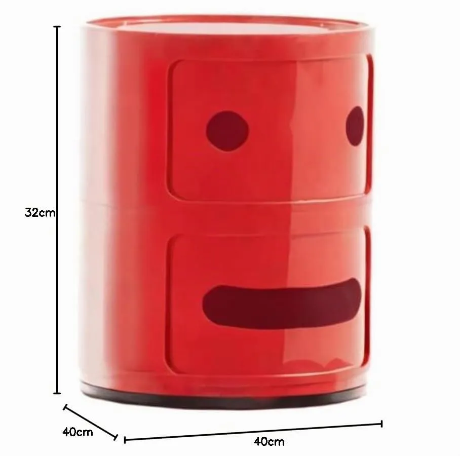 Kartell Componibile Smile Contenitore Faccia Seria, ABS, Rosso, 32 x 32 x 40 cm - immagine 9