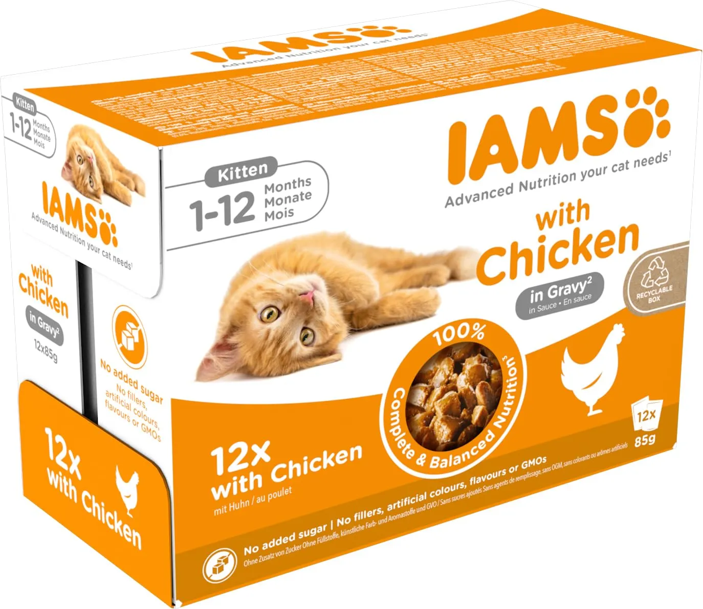 IAMS Delights Kitten Cibo Umido per Gattini con Pollo in Salsa, 12 x 85 g - immagine 7