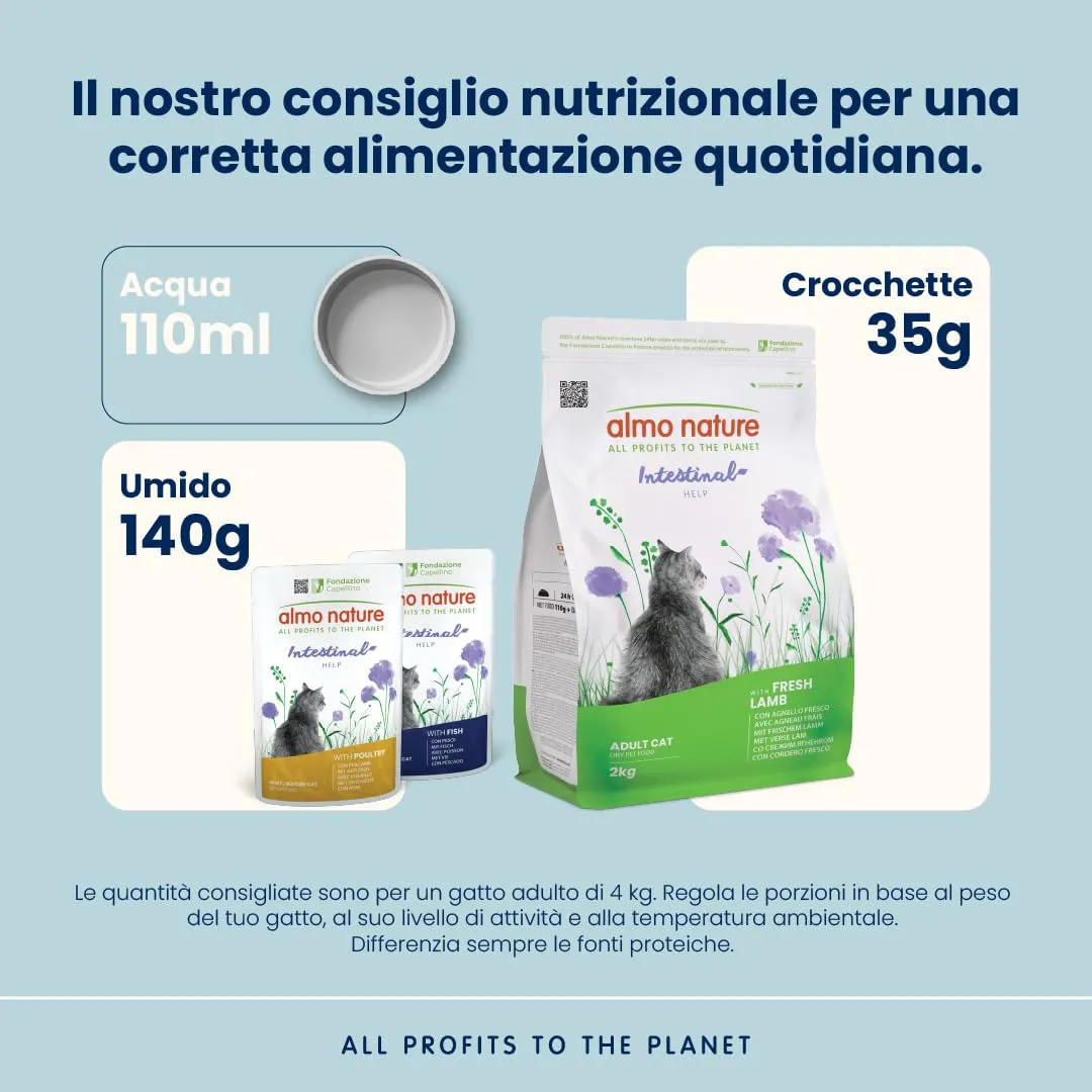 Almo Nature Intestinal Help Crocchette Gatto con Agnello Fresco, 2kg - immagine 3