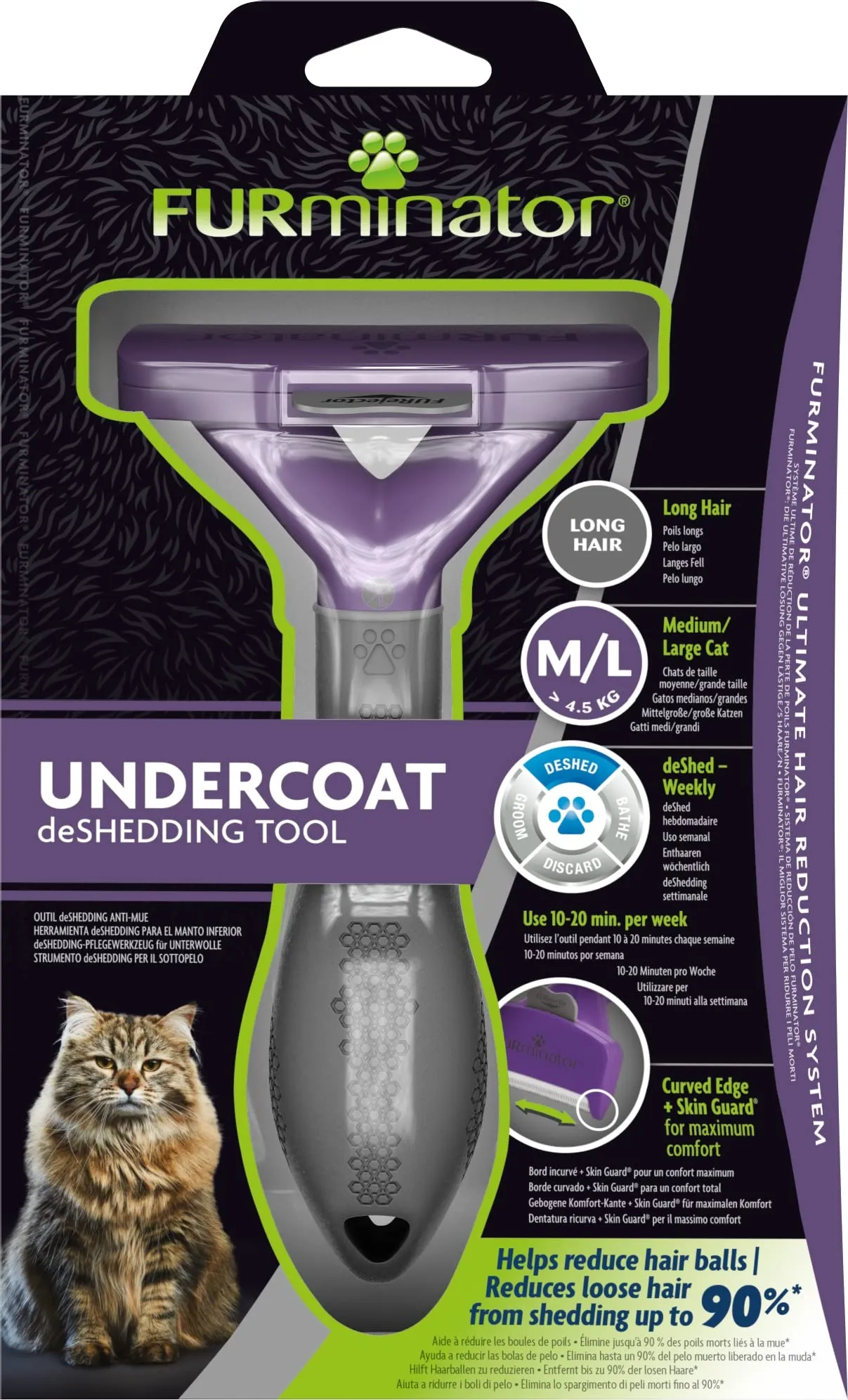 FURminator deShedding Tool Gatto Longhair, taglia M/L - immagine 2