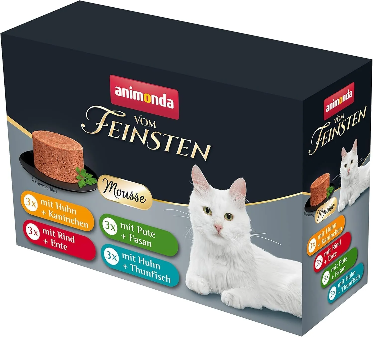 animonda Vom Feinsten Cibo per gatti adulti Mousse varietà, 12 x 85 g, senza cereali e zucchero - immagine 2