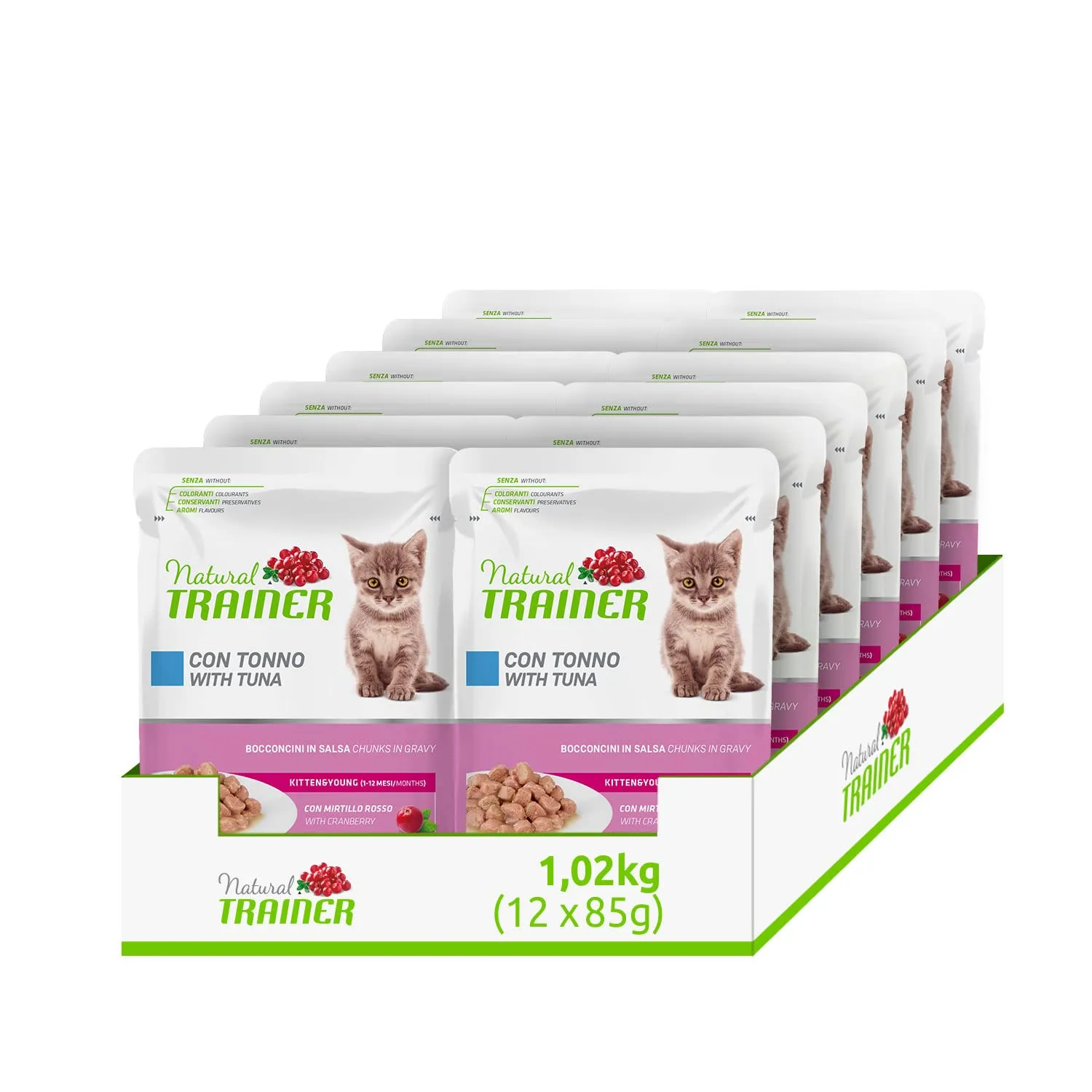 Trainer Natural Kitten & Young Wet Cat Food with Tuna - 12 x 85 g - immagine 1