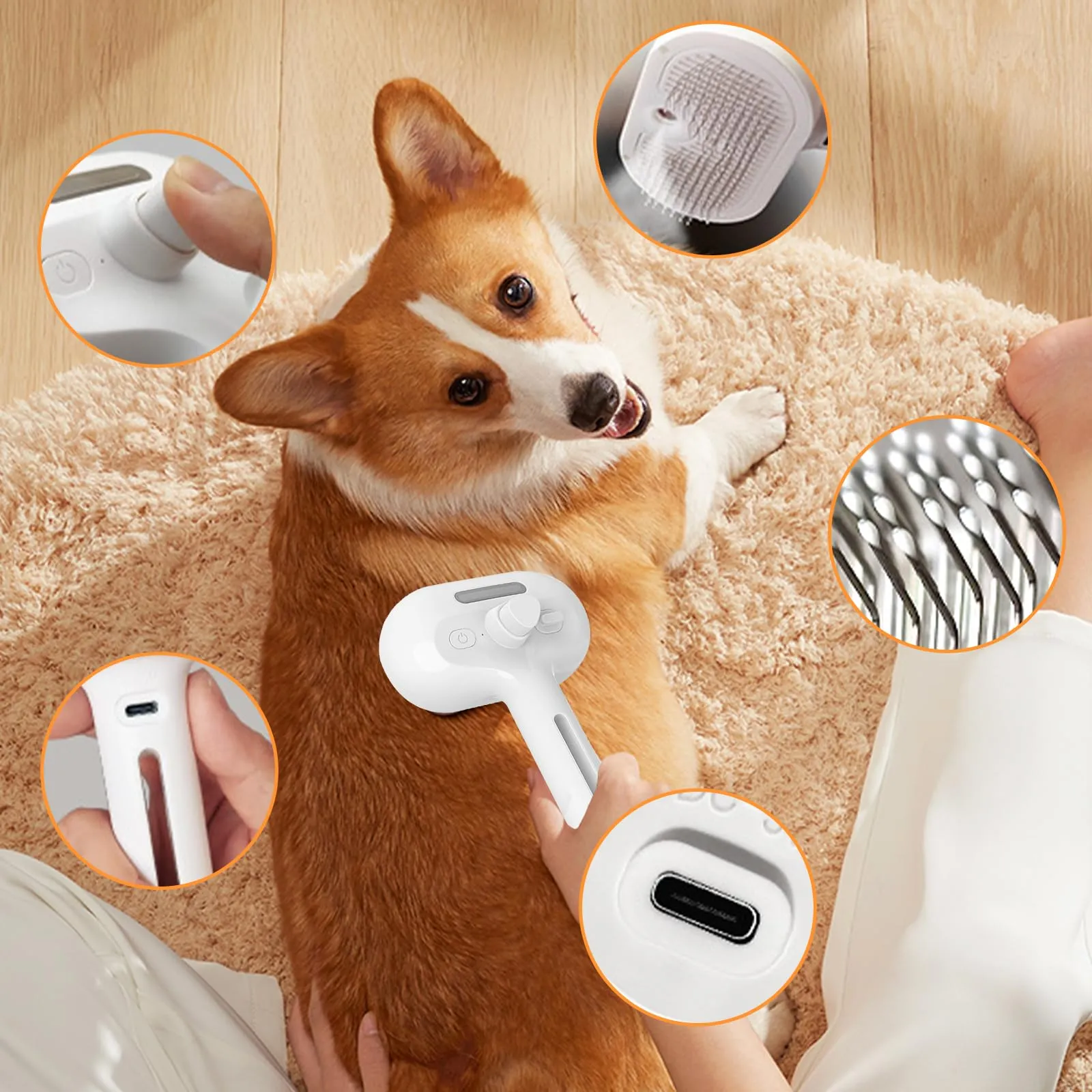Oskuglin Spazzola Vapore Freddo 3-in-1 per Cani e Gatti - immagine 6