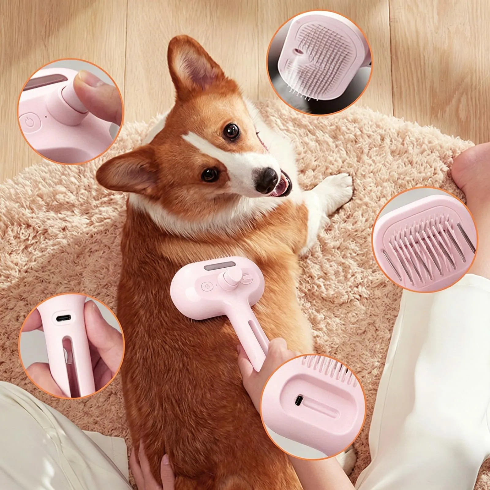 Oskuglin Spazzola Vapore Freddo 3-in-1 per Cani e Gatti - immagine 7