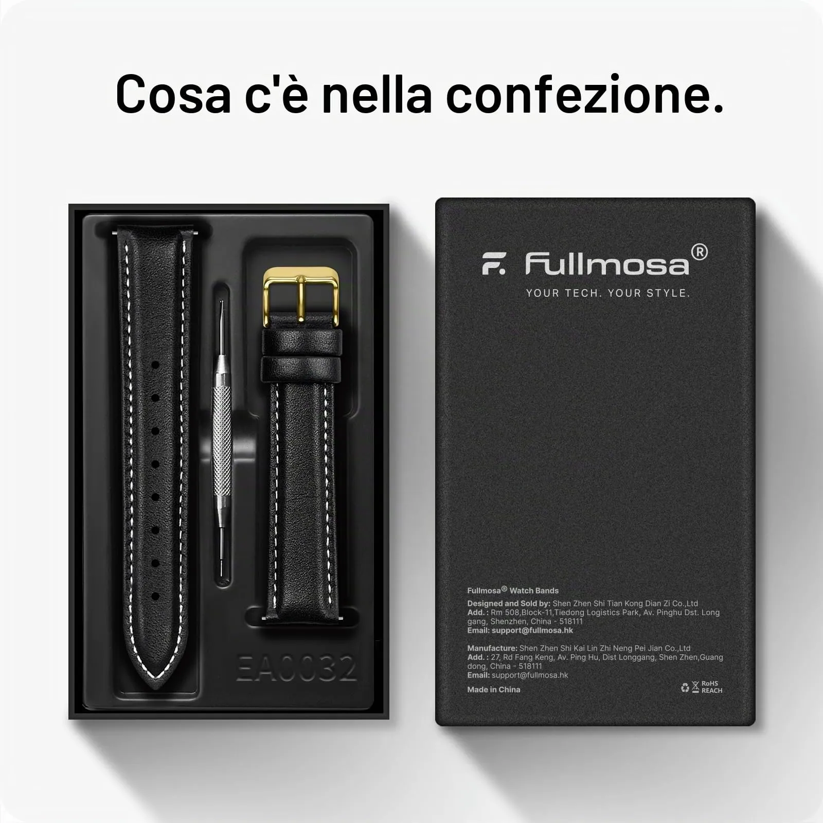 Fullmosa Cinturino per Orologio in Pelle a Sgancio Rapido, 18mm - immagine 6