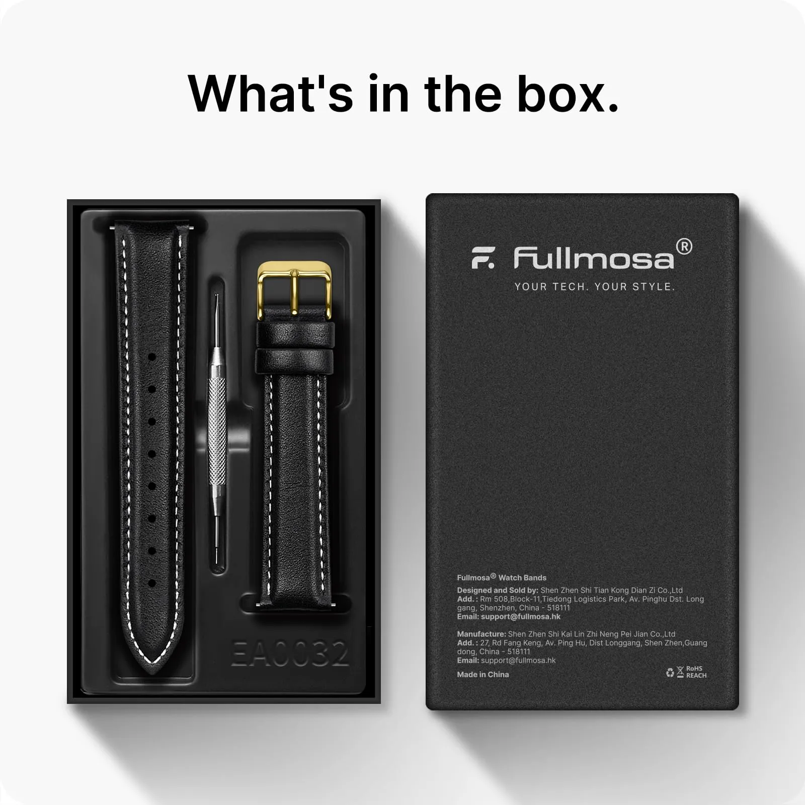 Fullmosa Cinturino in Pelle 22mm a Sgancio Rapido, O-Nero - immagine 6