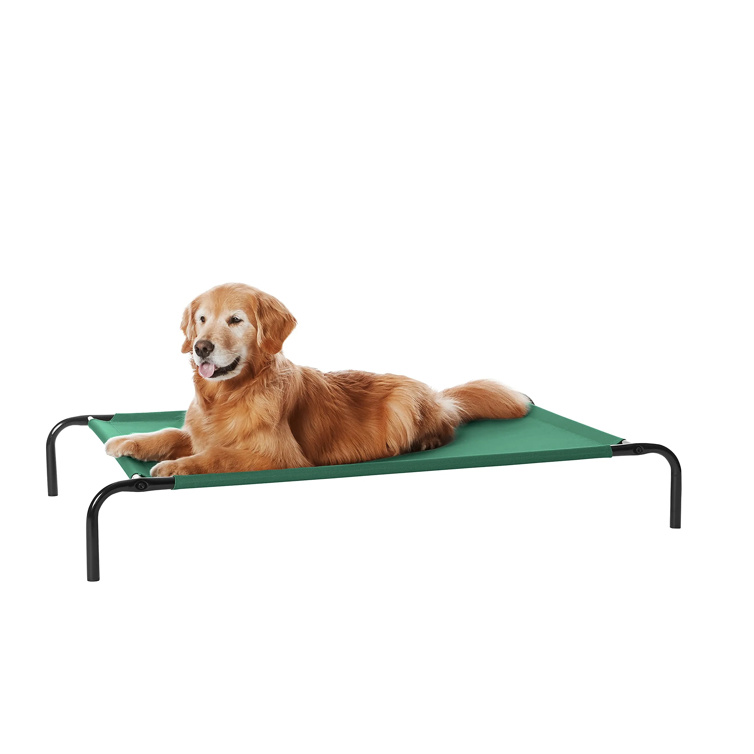 Amazon Basics Lettino Rialzato Rinfrescante per Animali Domestici, Verde, Misura L, 130 x 80 x 19 cm - immagine 1