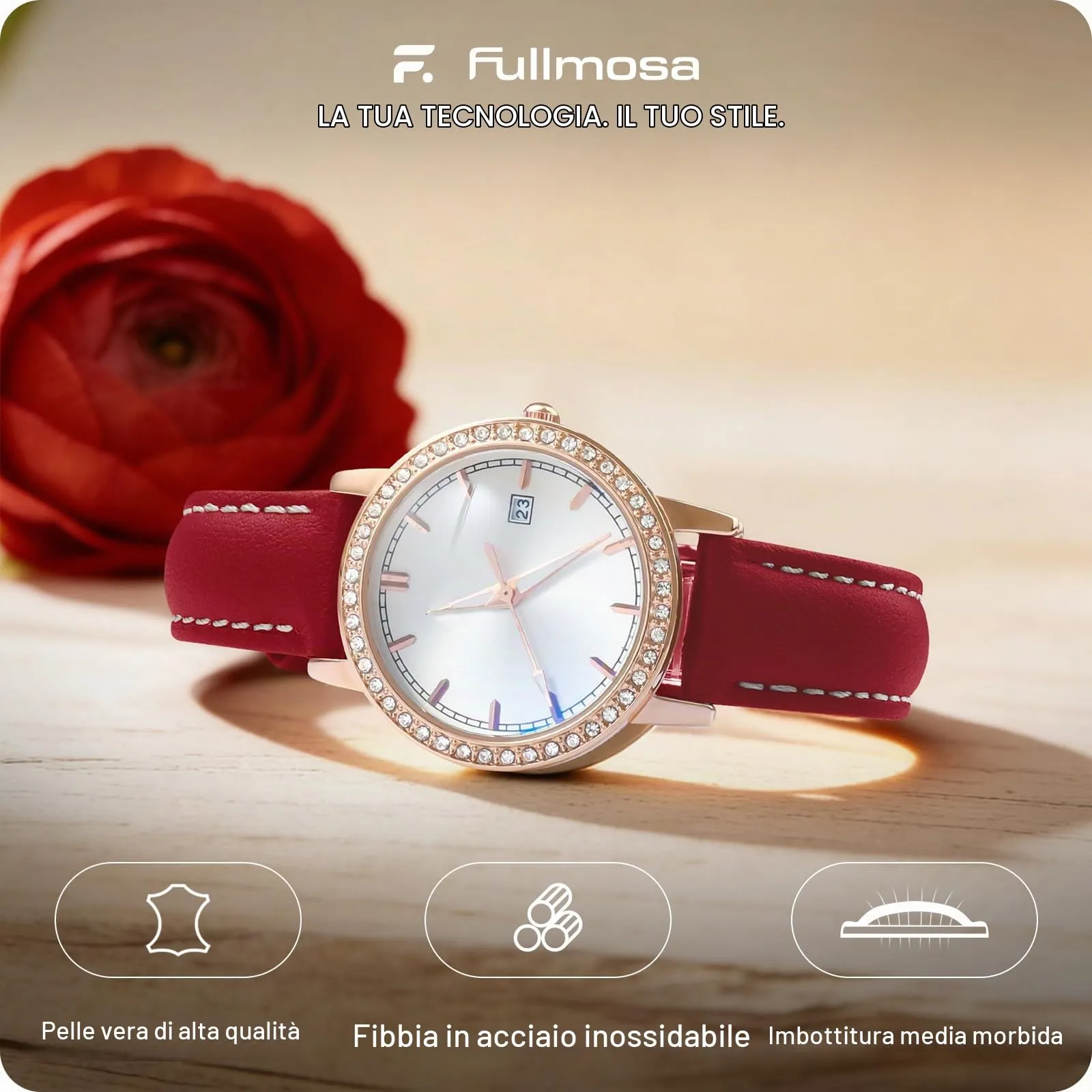 Fullmosa Cinturino in Pelle 20mm a Sgancio Rapido per Orologio e Smartwatch - immagine 2