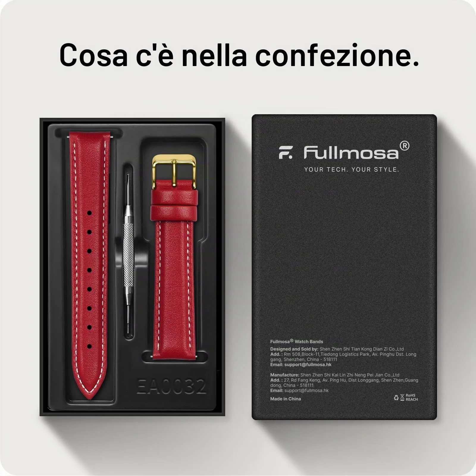 Fullmosa Cinturino in Pelle 20mm a Sgancio Rapido per Orologio e Smartwatch - immagine 6