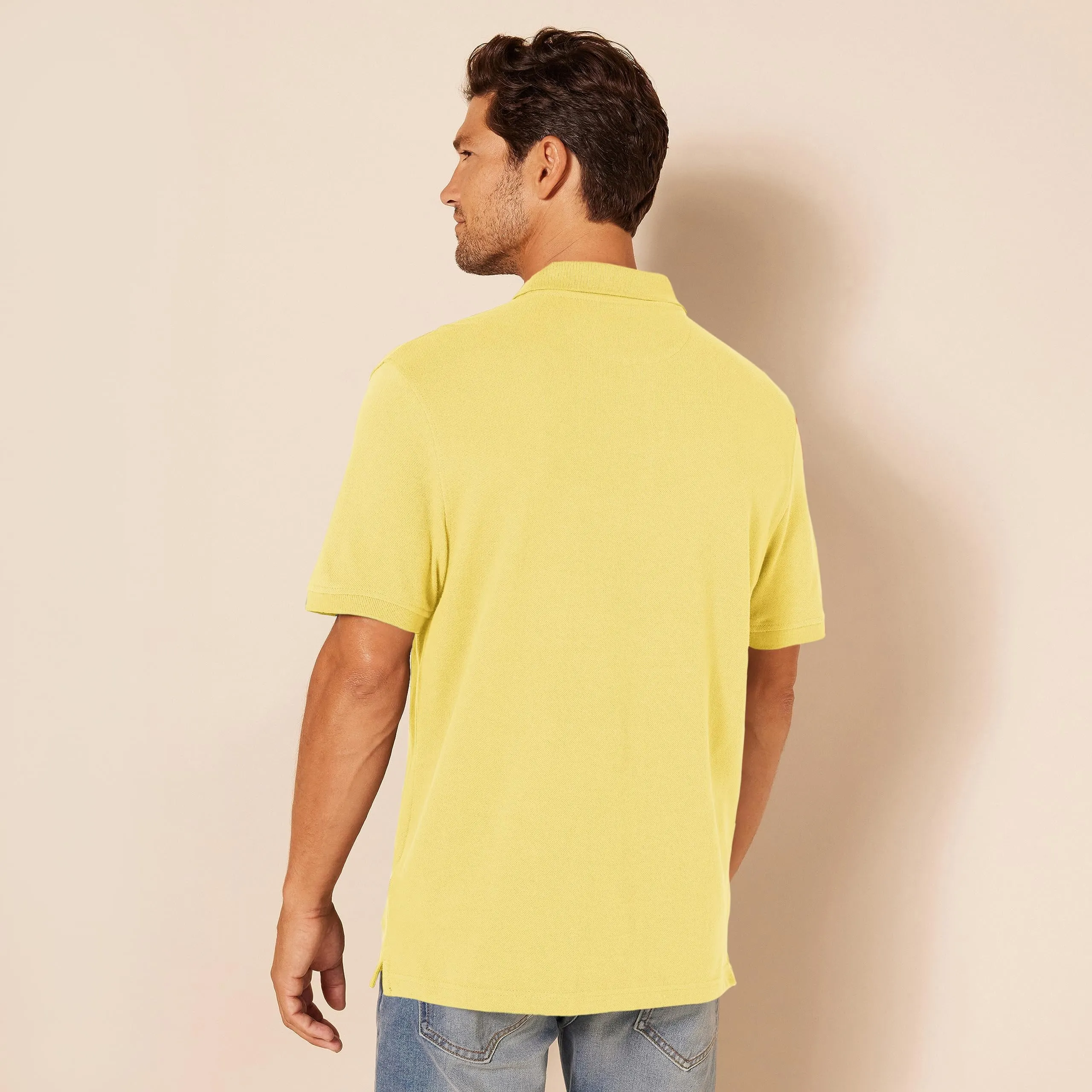 Amazon Essentials Polo in piqué di cotone slim uomo, Giallo, S - immagine 2
