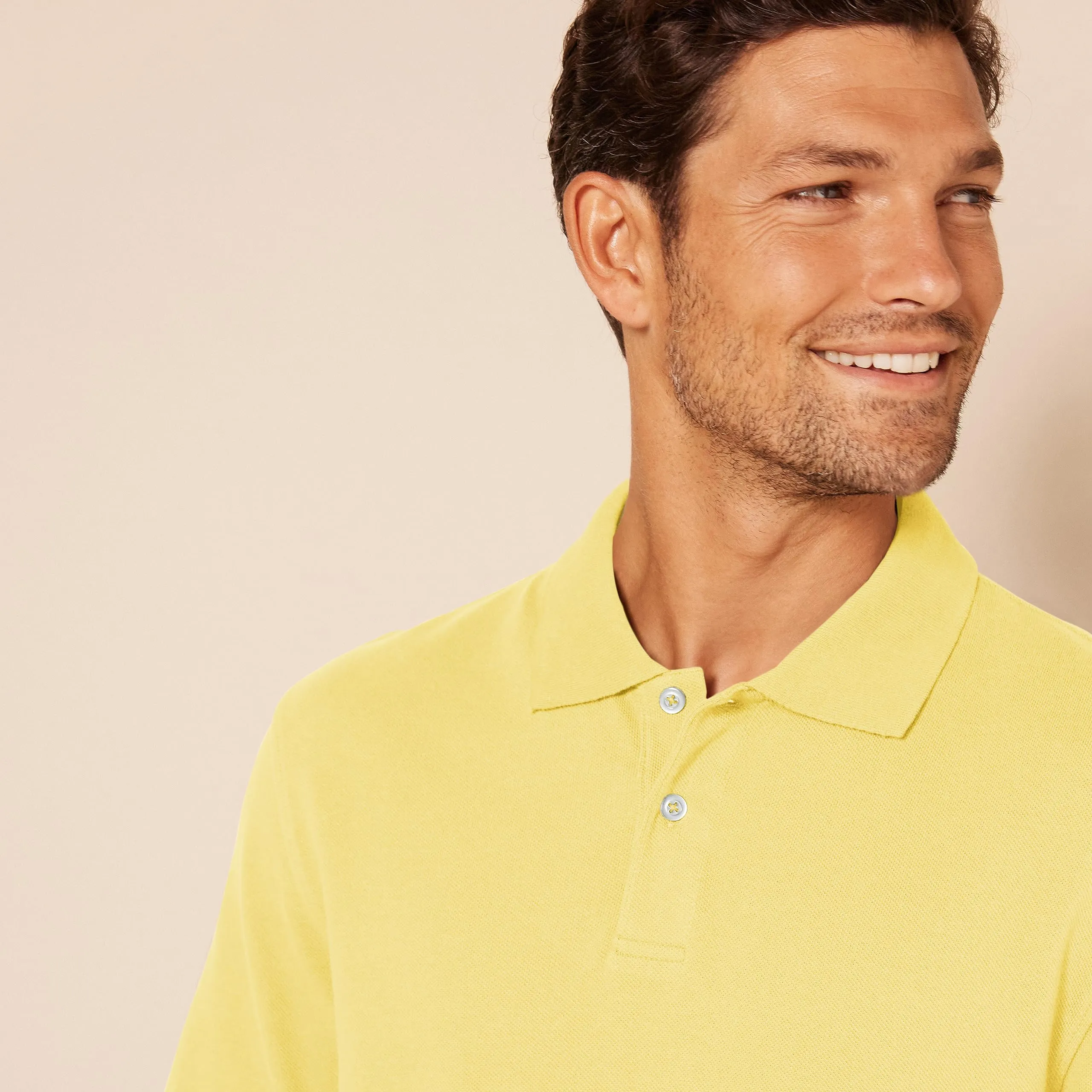 Amazon Essentials Polo in piqué di cotone slim uomo, Giallo, S - immagine 3