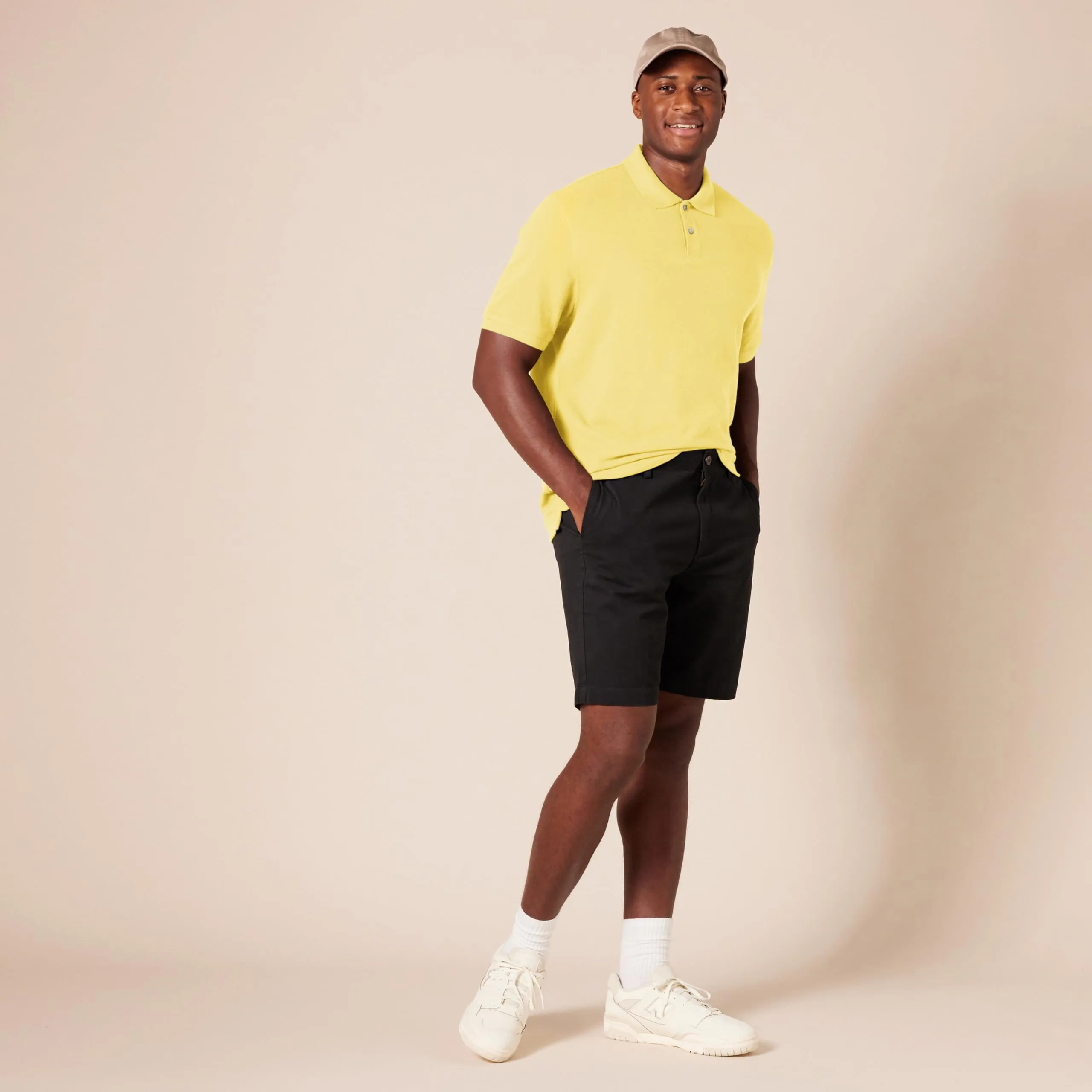 Amazon Essentials Polo in piqué di cotone slim uomo, Giallo, S - immagine 7