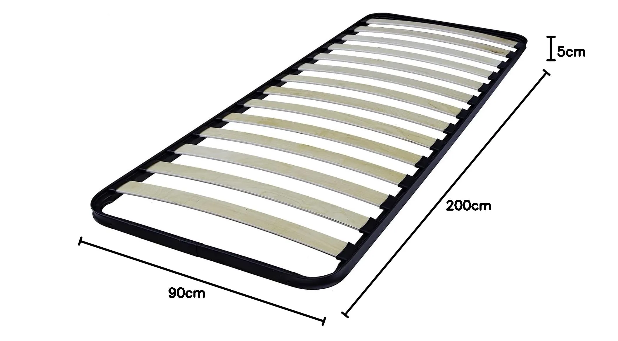 Dolci Sogni Rete Letto Singola Ortopedica a Doghe in Legno 90x200, Struttura in Ferro senza Piedi, Made in Italy - immagine 3