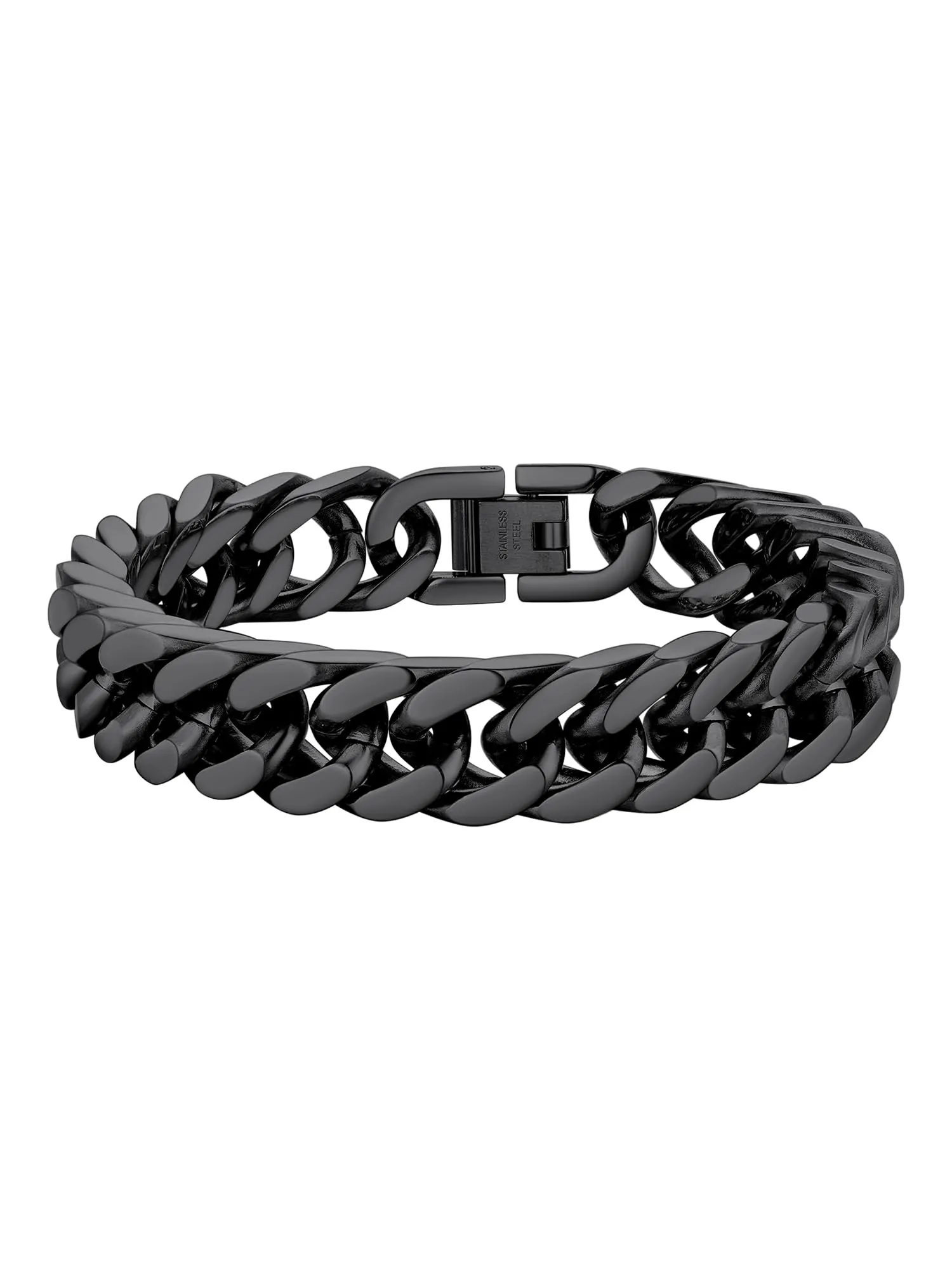 PROSTEEL Braccialetto Catena Cubana Ritorta Nero 12mm PSH2865H-21-EU - immagine 1