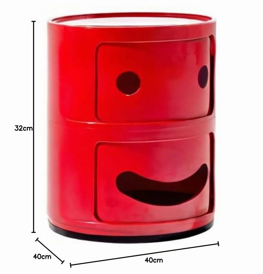 Kartell Componibile Smile Contenitore Sorriso, ABS, Rosso, 32 x 32 x 40 cm - immagine 6
