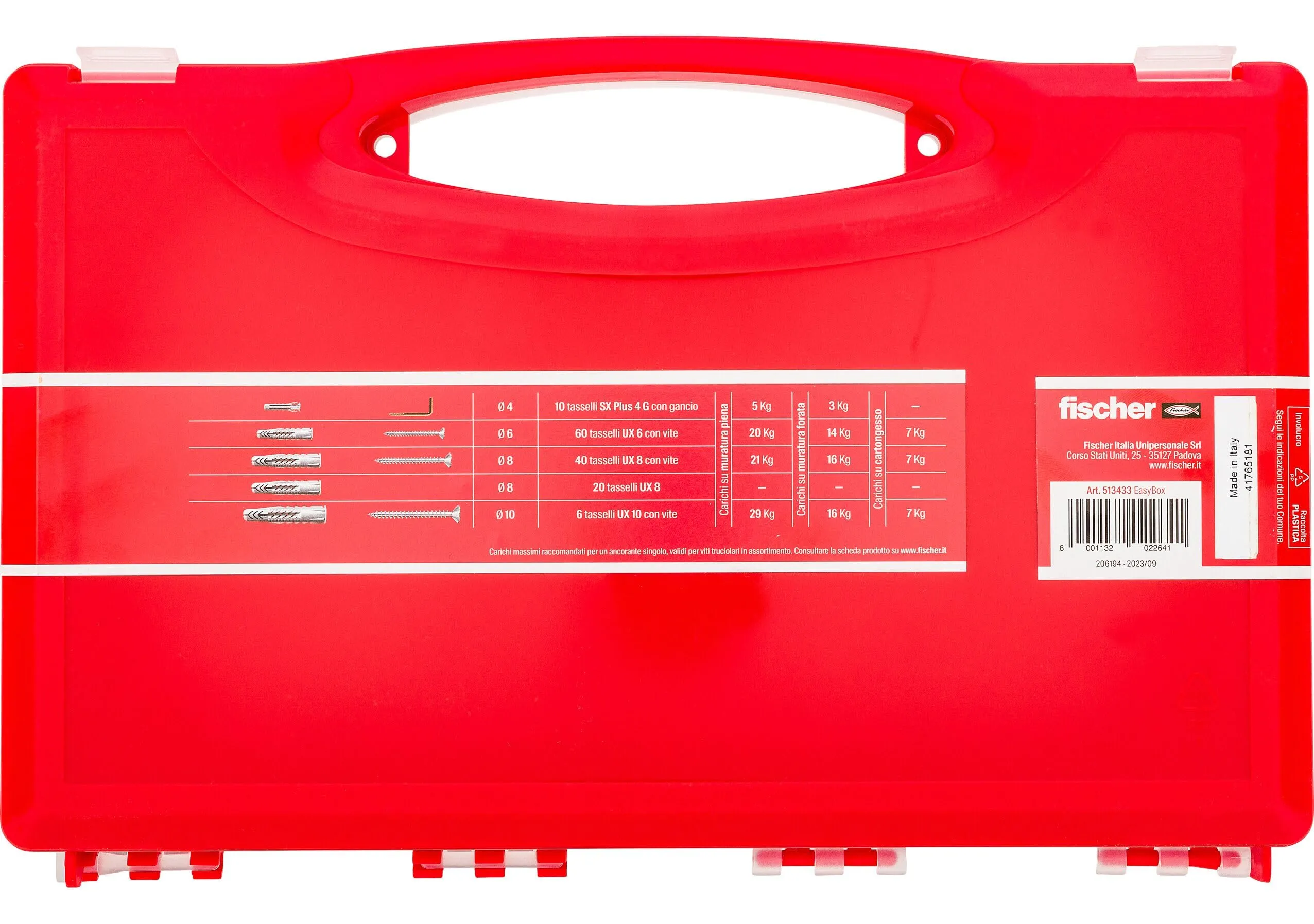 Fischer Easybox Valigetta Tasselli UX e SX, Set 252 pezzi, 513433 - immagine 3
