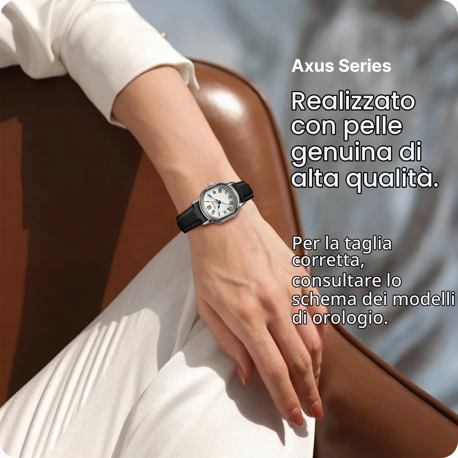 Fullmosa Cinturino per Orologio 16mm in Pelle a Sgancio Rapido, Nero - immagine 3