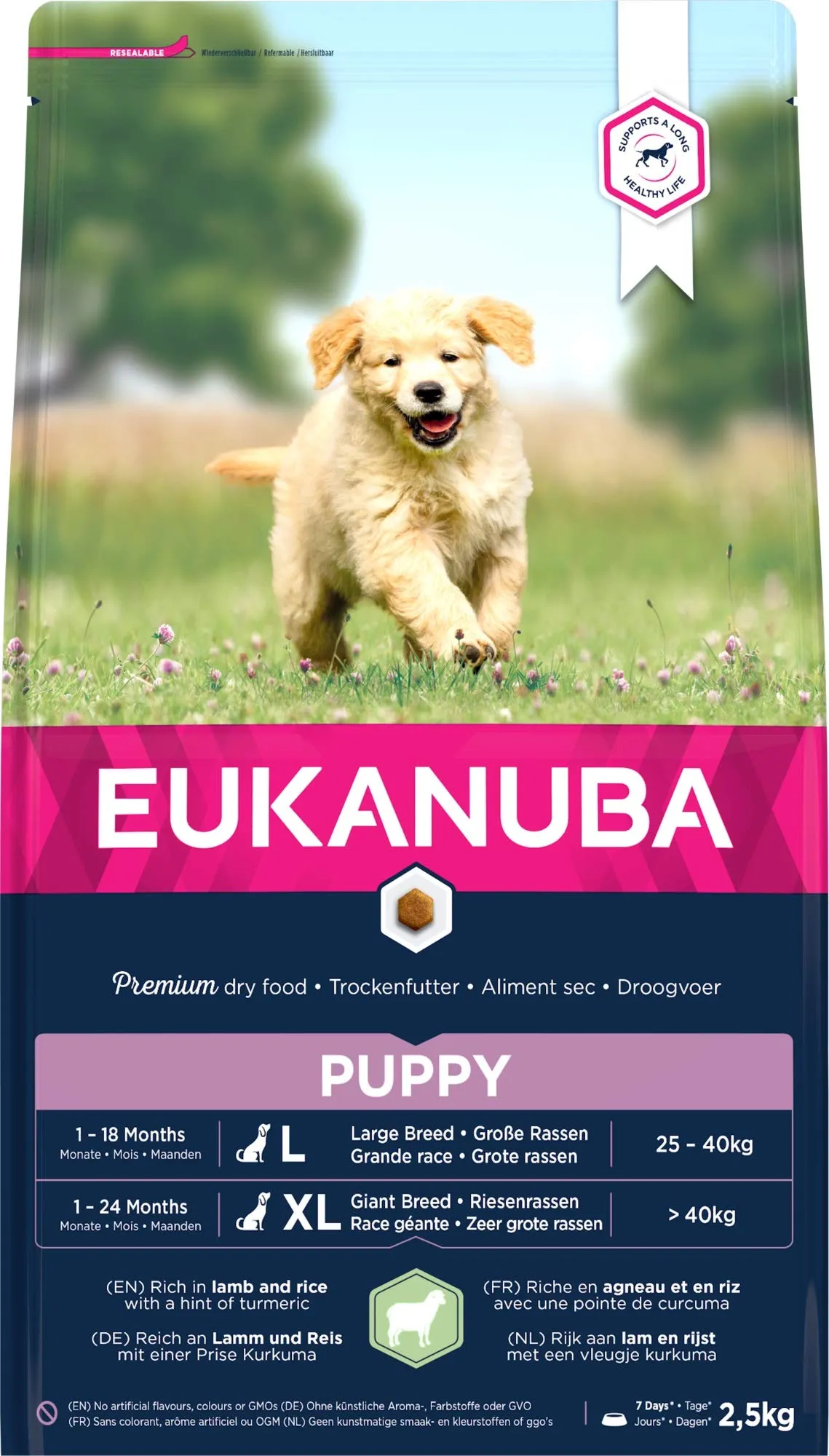 Eukanuba Cibo per cuccioli con agnello e riso per razze di taglia grande, 2,5 kg - immagine 4