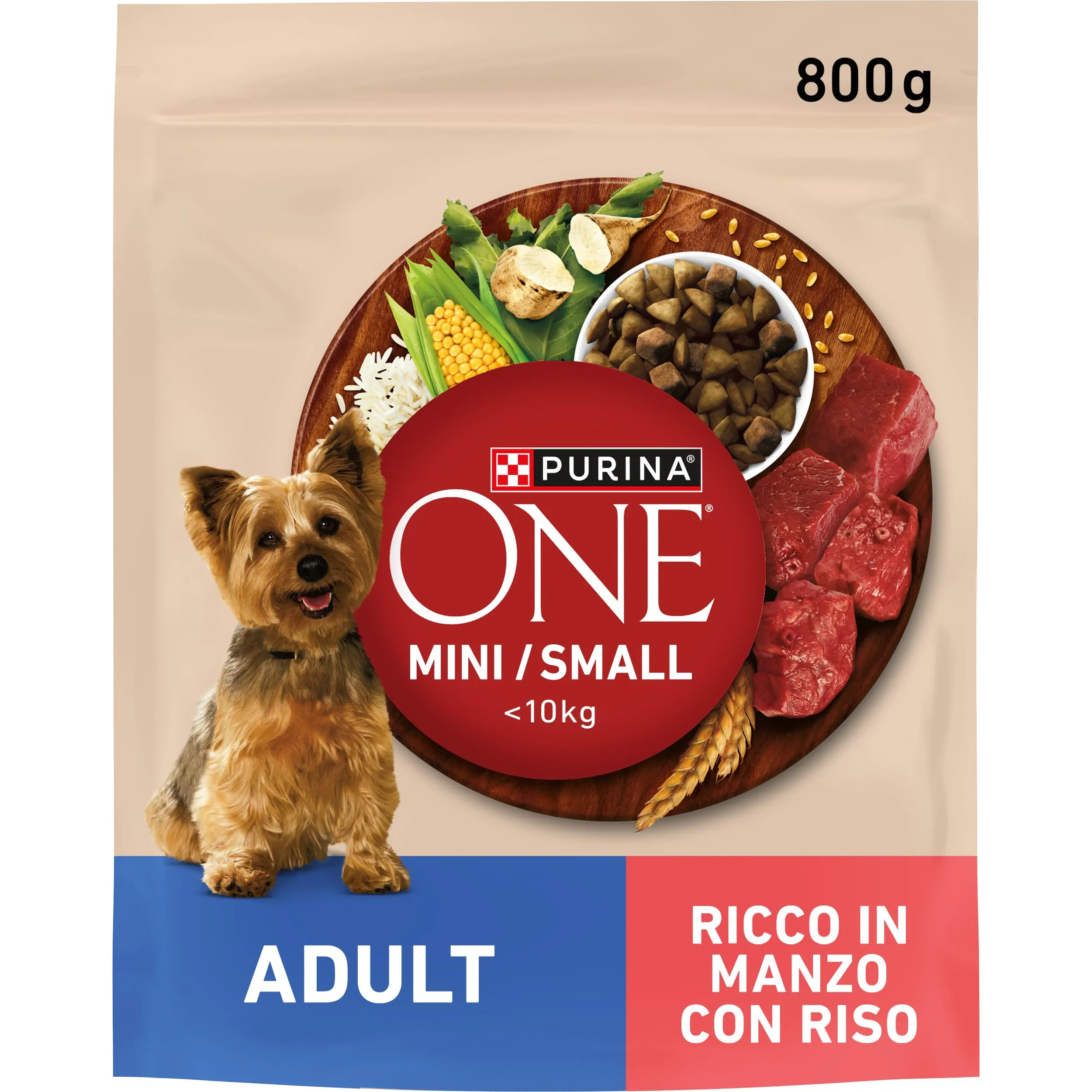 Purina One Mini Adult Crocchette Cani con Manzo e Riso, 8 x 800 g - immagine 3