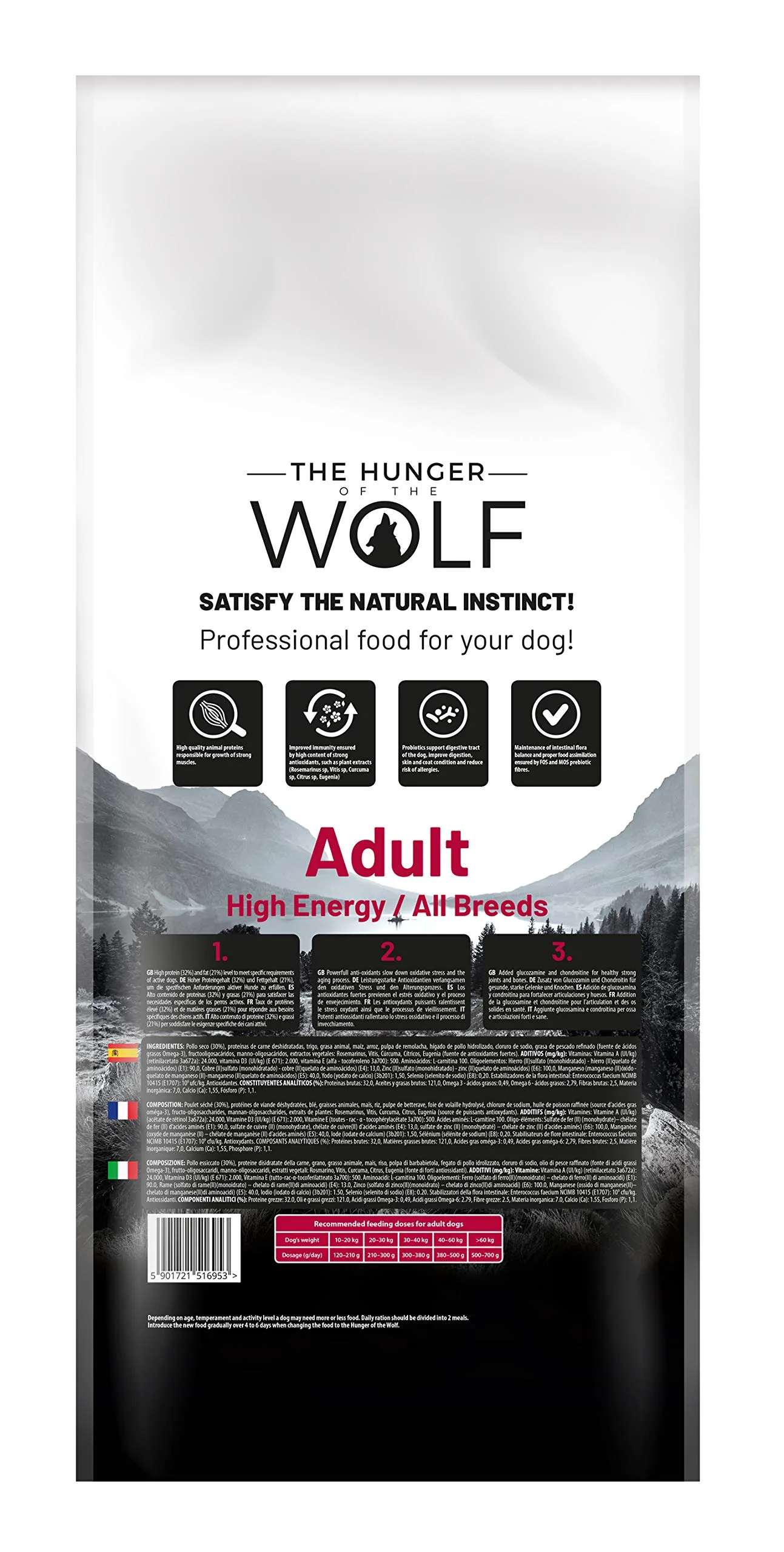 The Hunger of the Wolf Crocchette High Energy al pollo, 14 kg - immagine 4