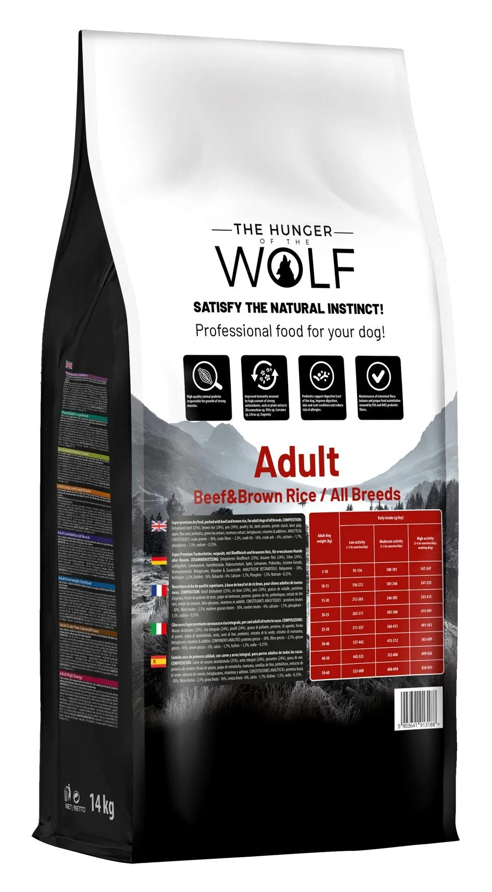 The Hunger of the Wolf Crocchette Manzo e riso integrale, 14 kg - immagine 3