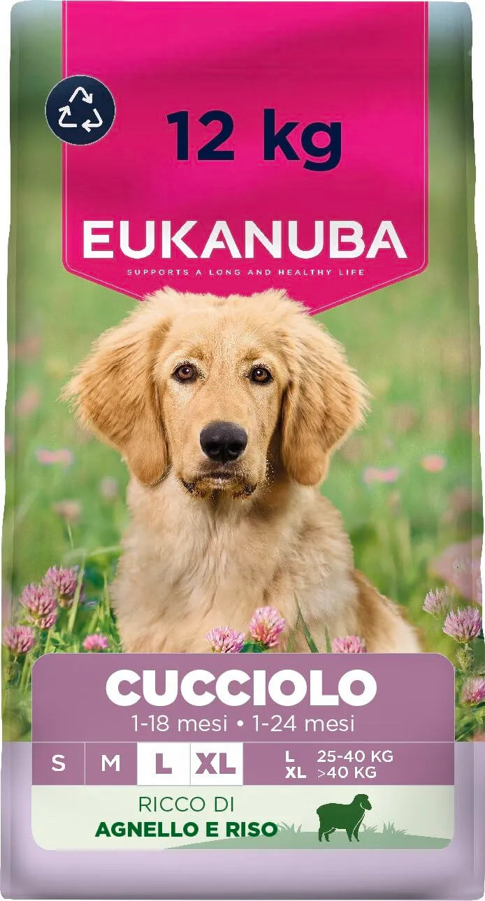 Eukanuba Crocchette per cuccioli taglia grande con agnello e riso, 12 kg - immagine 1