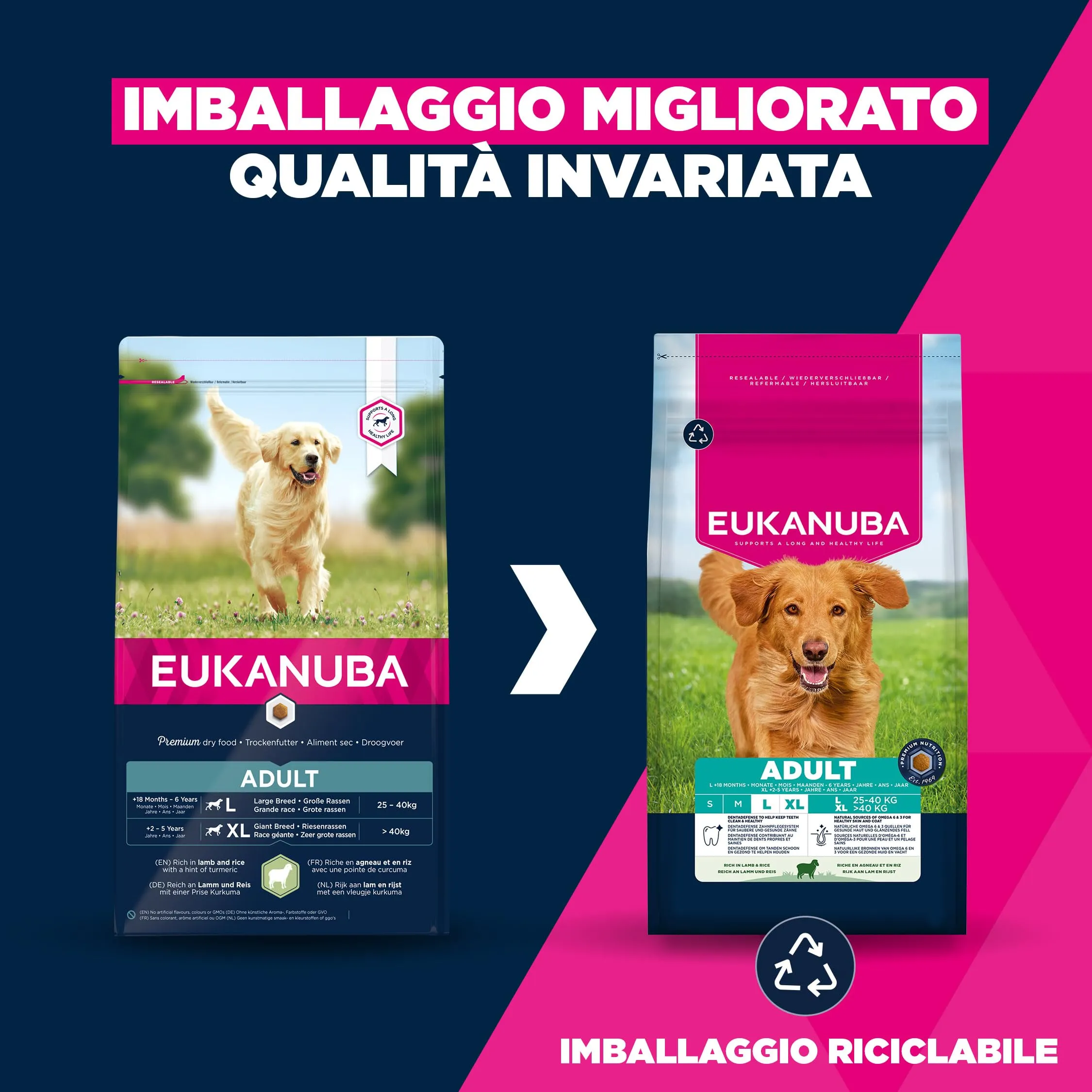 Eukanuba Crocchette per cani adulti taglia grande con agnello e riso, 12 kg - immagine 2