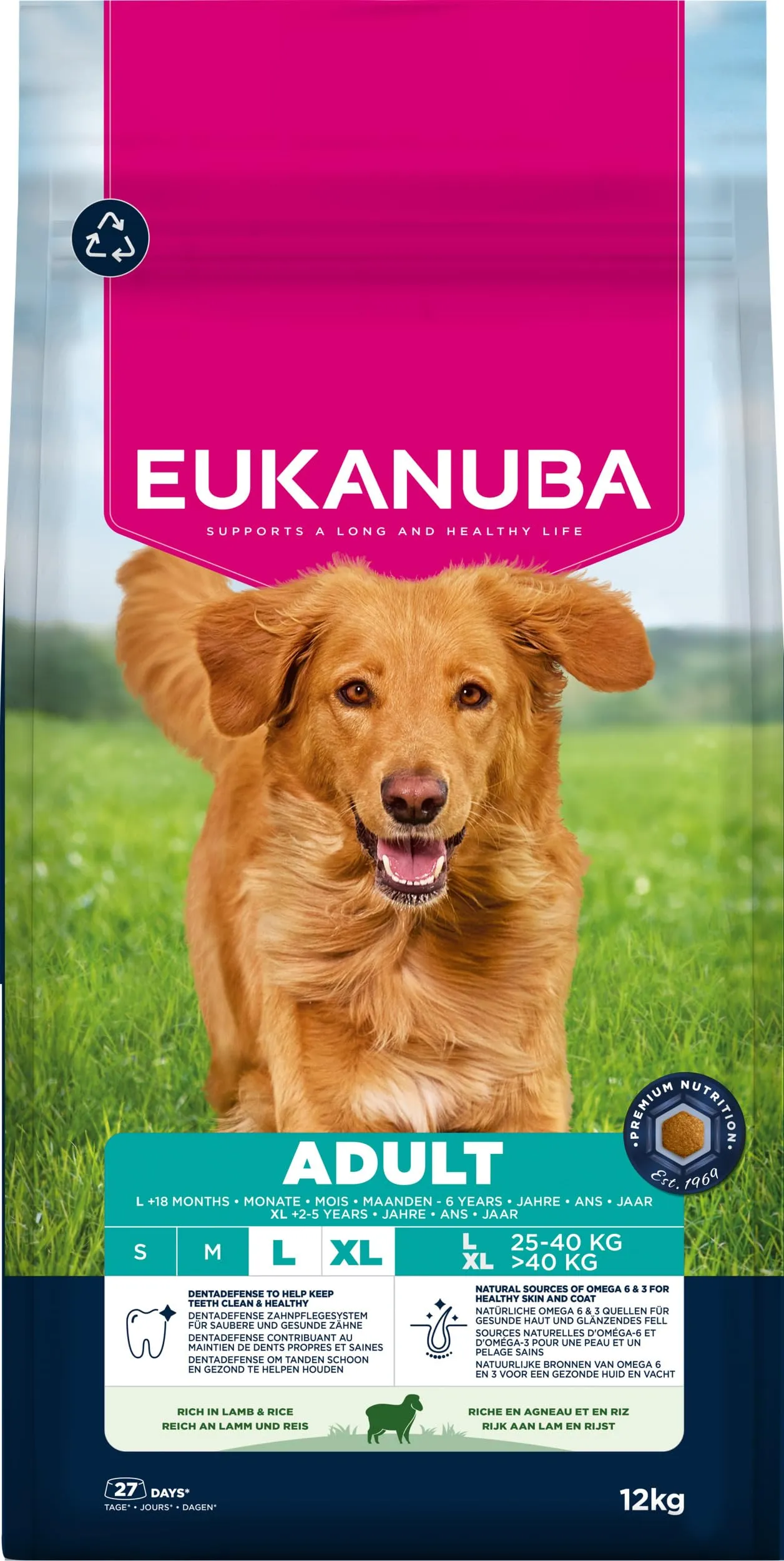 Eukanuba Crocchette per cani adulti taglia grande con agnello e riso, 12 kg - immagine 11