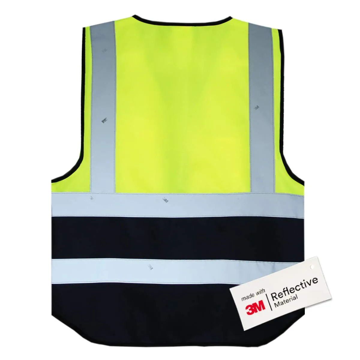 Salzmann Gilet ad alta visibilità riflettente, Giallo/Blu Navy, XXL-3XL - immagine 2