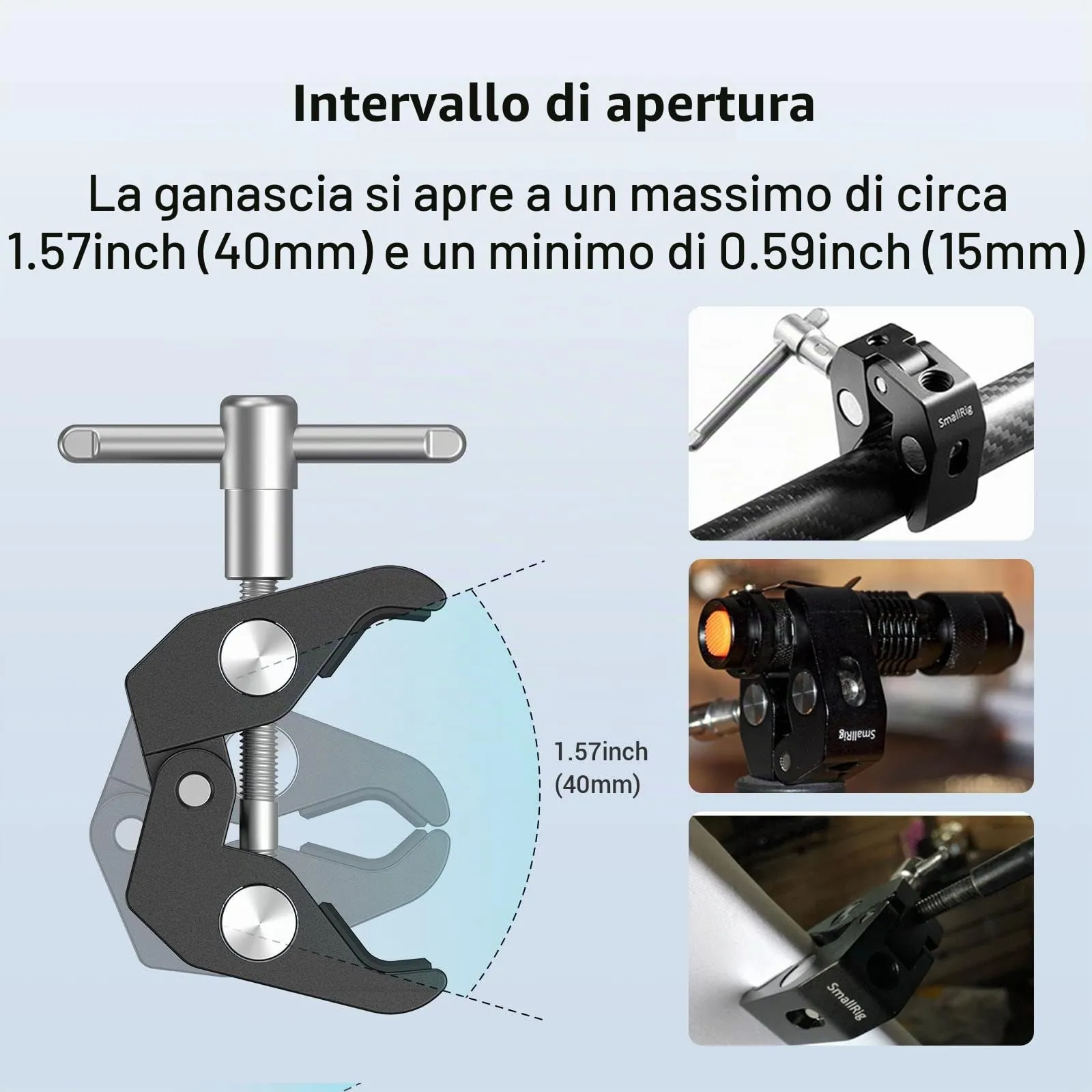 SmallRig Super Clamp, 1/4" and 3/8" Threads, 2-Pack (2058) - immagine 2