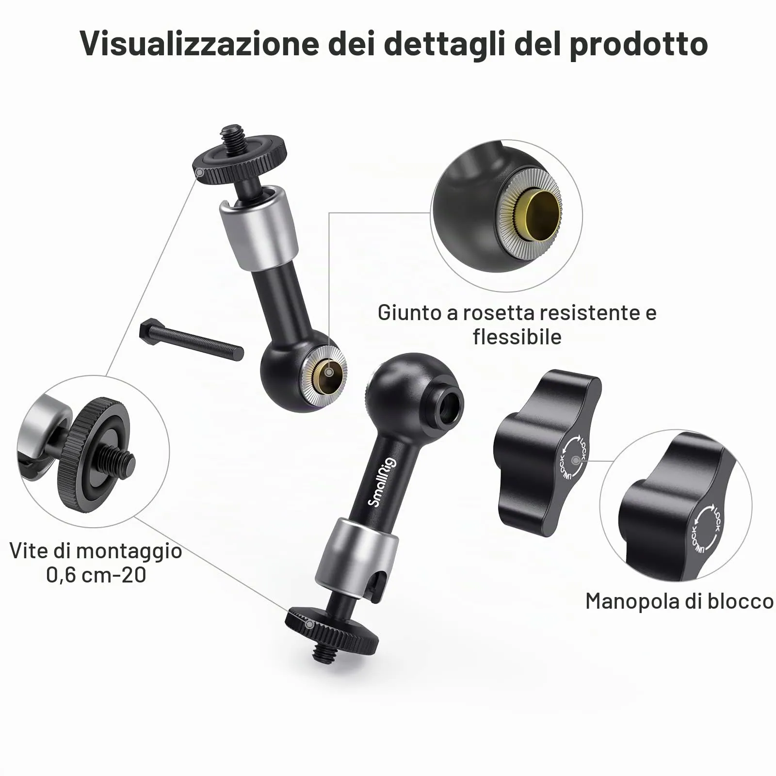 SmallRig Braccio Magico 5 Pollici Regolabile a 360° 2065 - immagine 5
