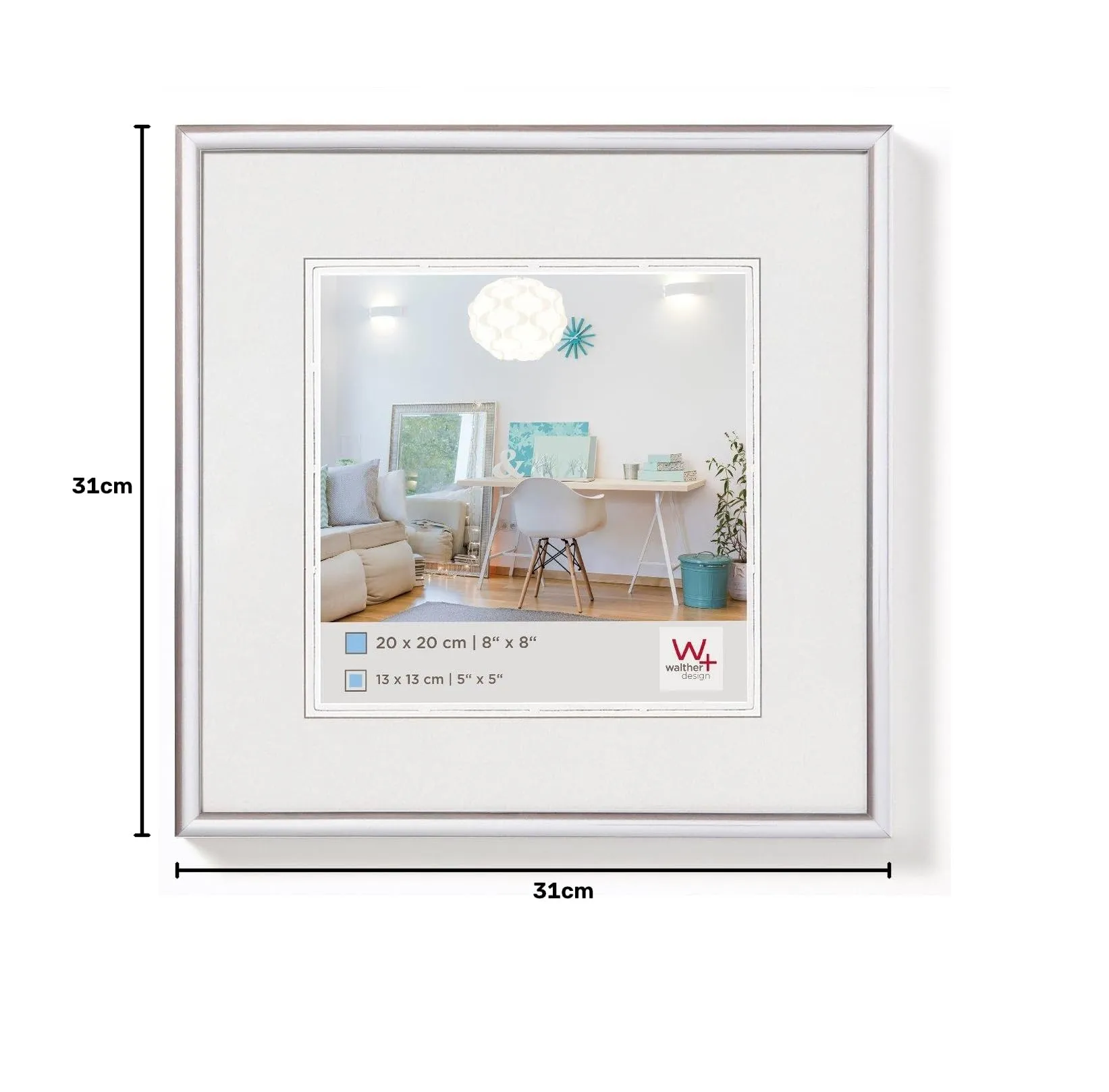 walther design KV330D New Lifestyle Plastic Frame, 30x30 cm, Silver - immagine 7