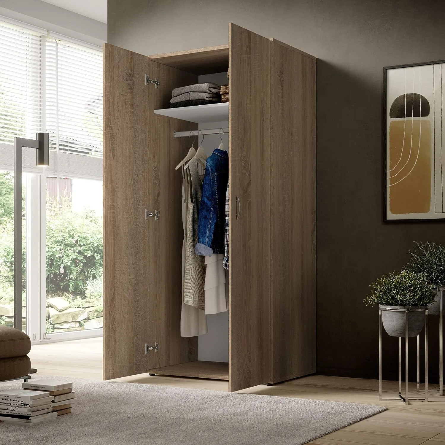 AVANTI TRENDSTORE Armadio Balu 2 Ante a Battente, Marrone, 81 x 177 x 52 cm - immagine 4