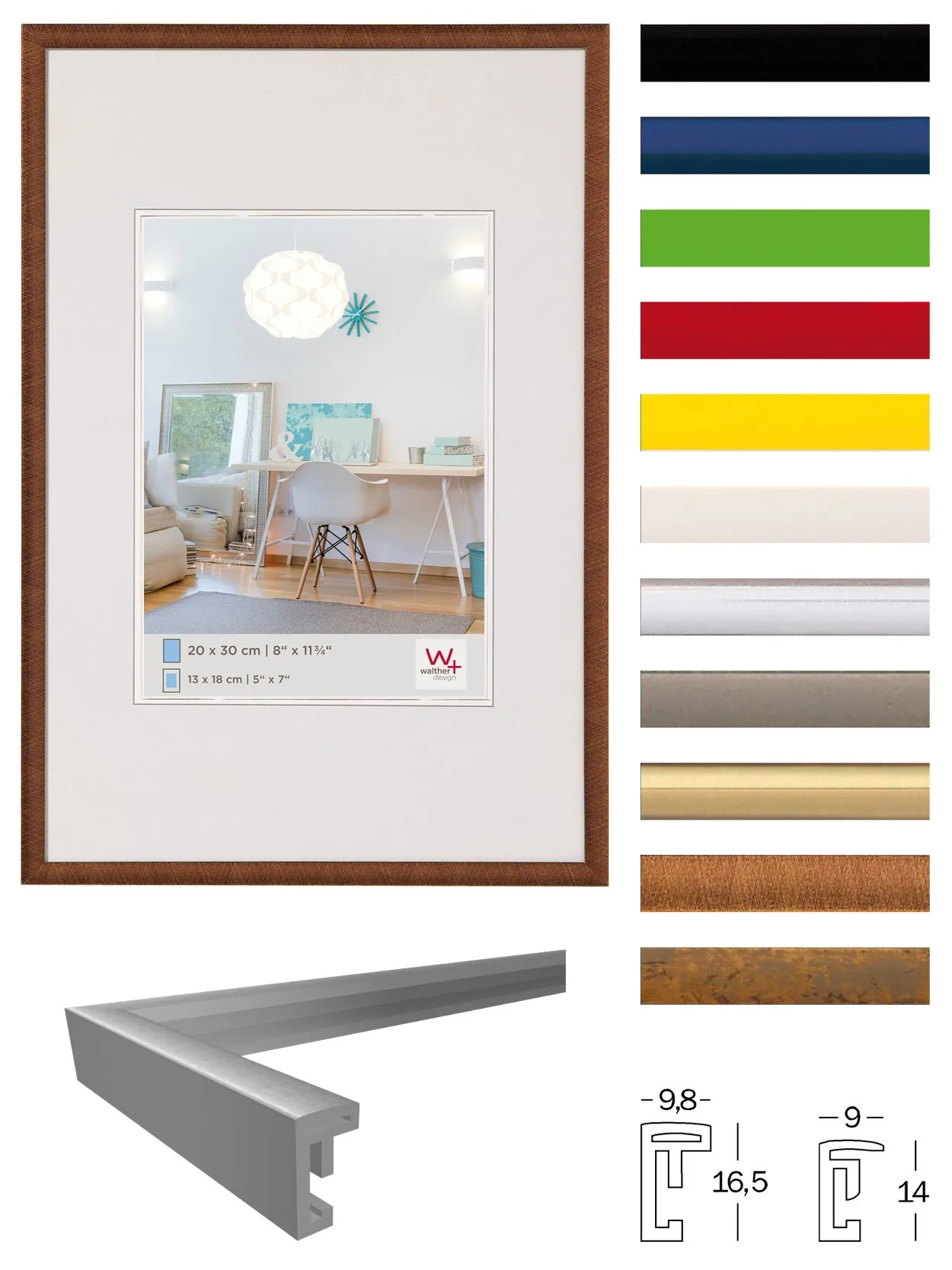 Walther Design Cornice in Acciaio 29,7 x 42 cm (DIN A3) KV342D - immagine 3