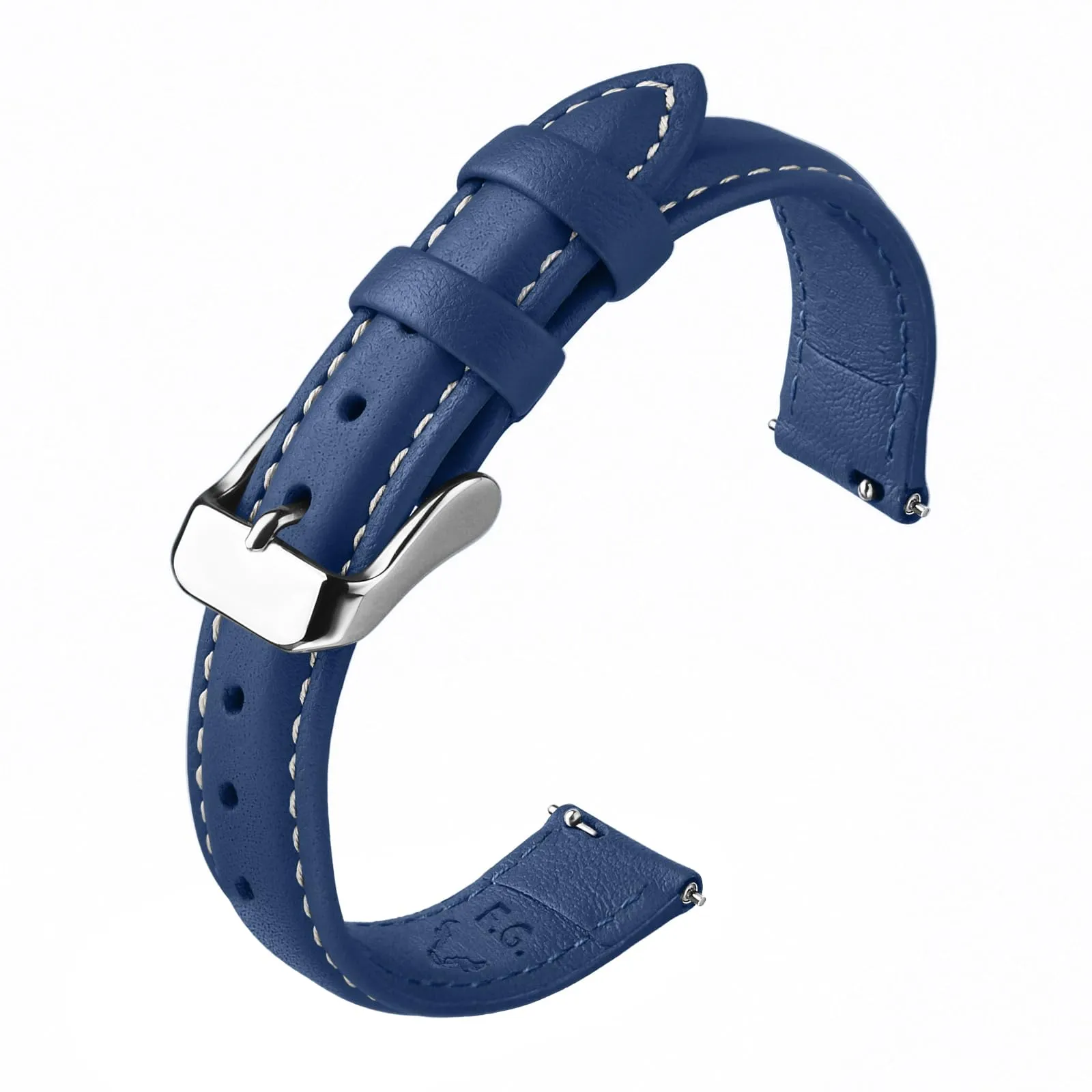 Fullmosa Cinturino per Orologio 14mm in Pelle a Sgancio Rapido, Blu Scuro - immagine 1