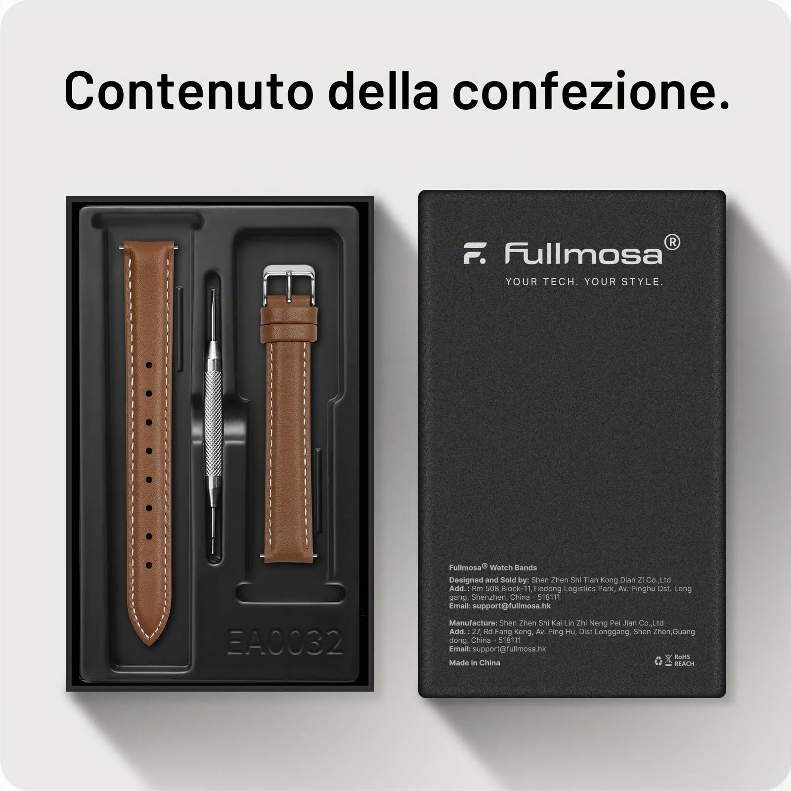 Fullmosa Cinturino per Orologio 14mm in Pelle a Sgancio Rapido, Marrone - immagine 6