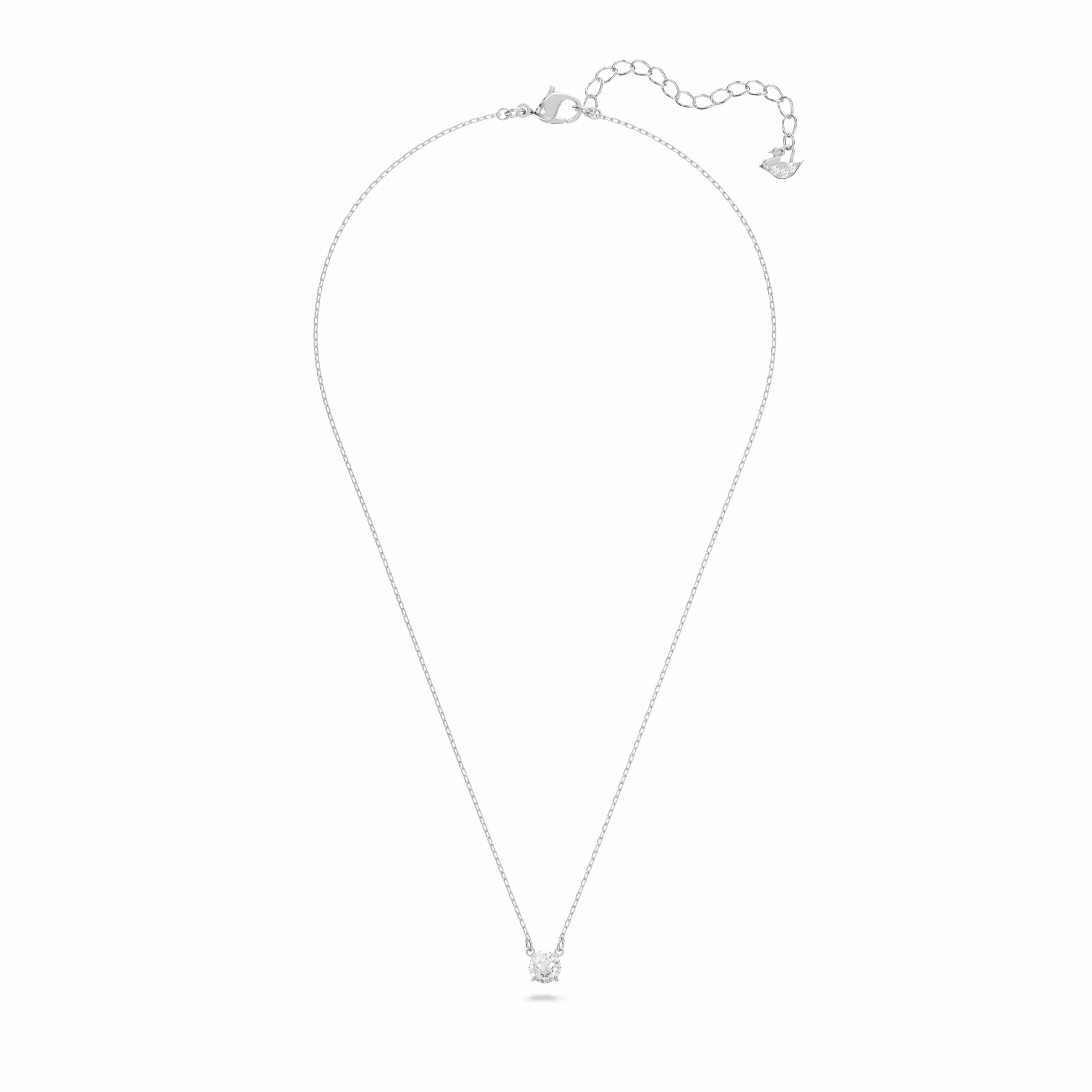 Swarovski Attract Necklace, Round Cut, White, Rhodium Plated - immagine 2