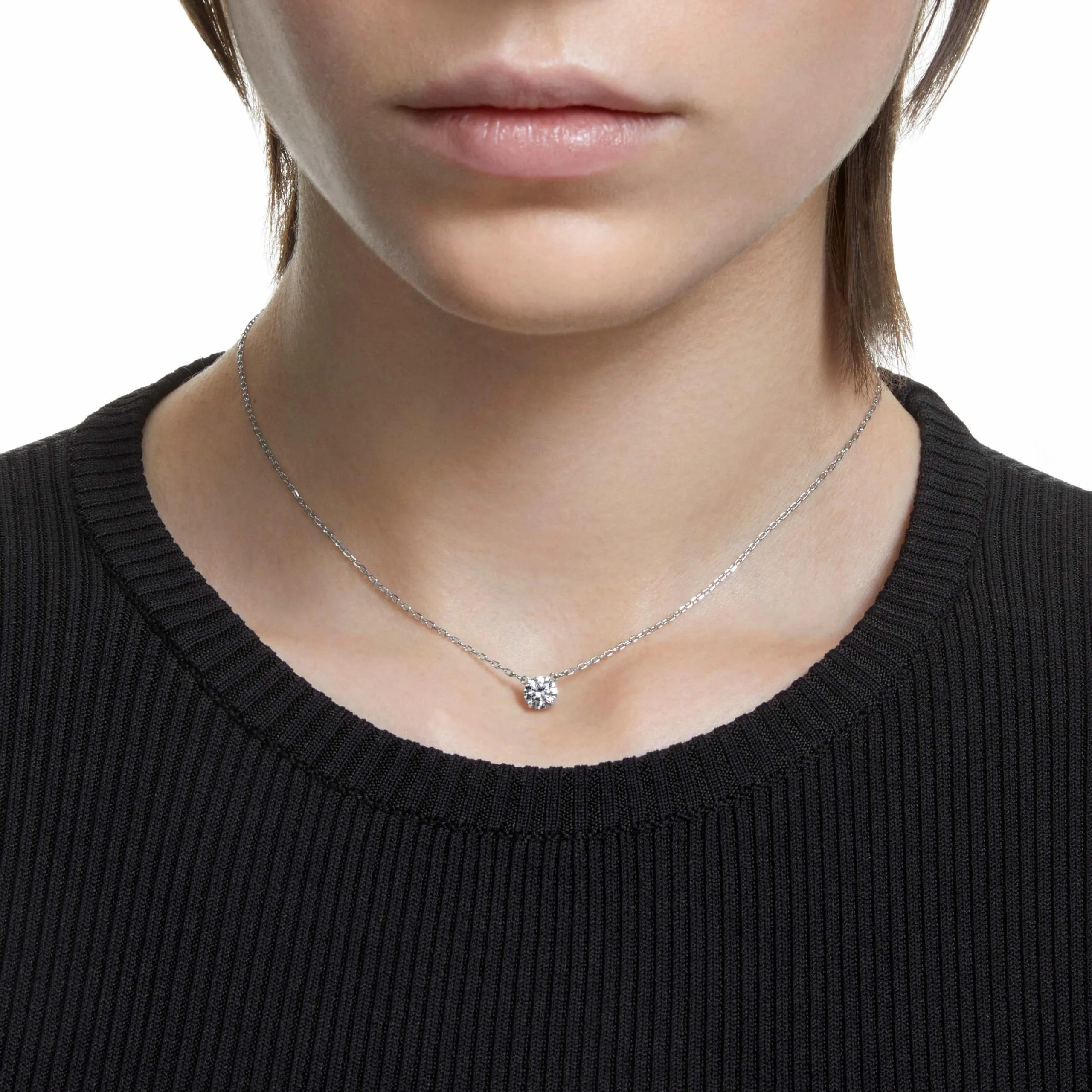 Swarovski Attract Necklace, Round Cut, White, Rhodium Plated - immagine 5
