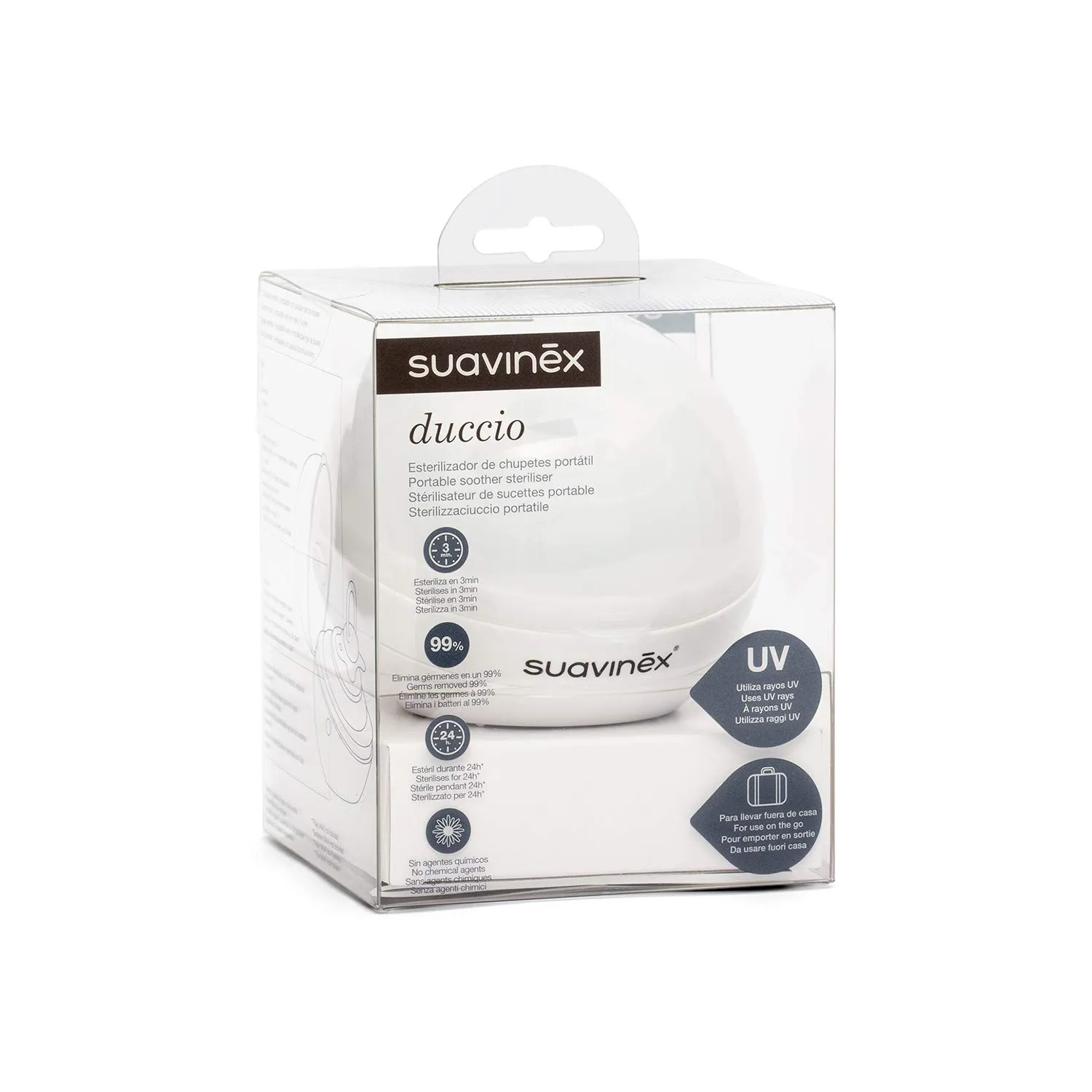 Suavinex Duccio Sterilizzatore Portatile Succhietti Luce UV, Bianco - immagine 5