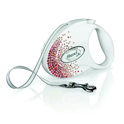 Flexi Glam Splash Orient Tape Guinzaglio Retrattile per Cani fino a 12 kg, 3 m, Bianco Perla - immagine 2