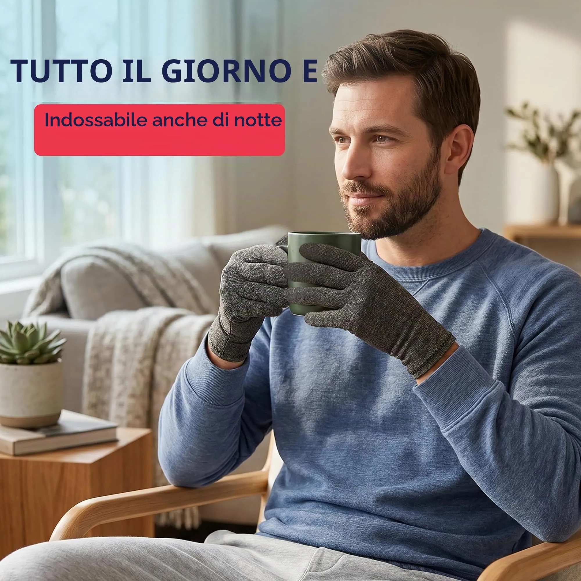 Dr. Arthritis Tutore Tunnel Carpale a Compressione, Guanti per Artrosi alle Mani (Grigio, Taglia L, 1 Paio) - immagine 2