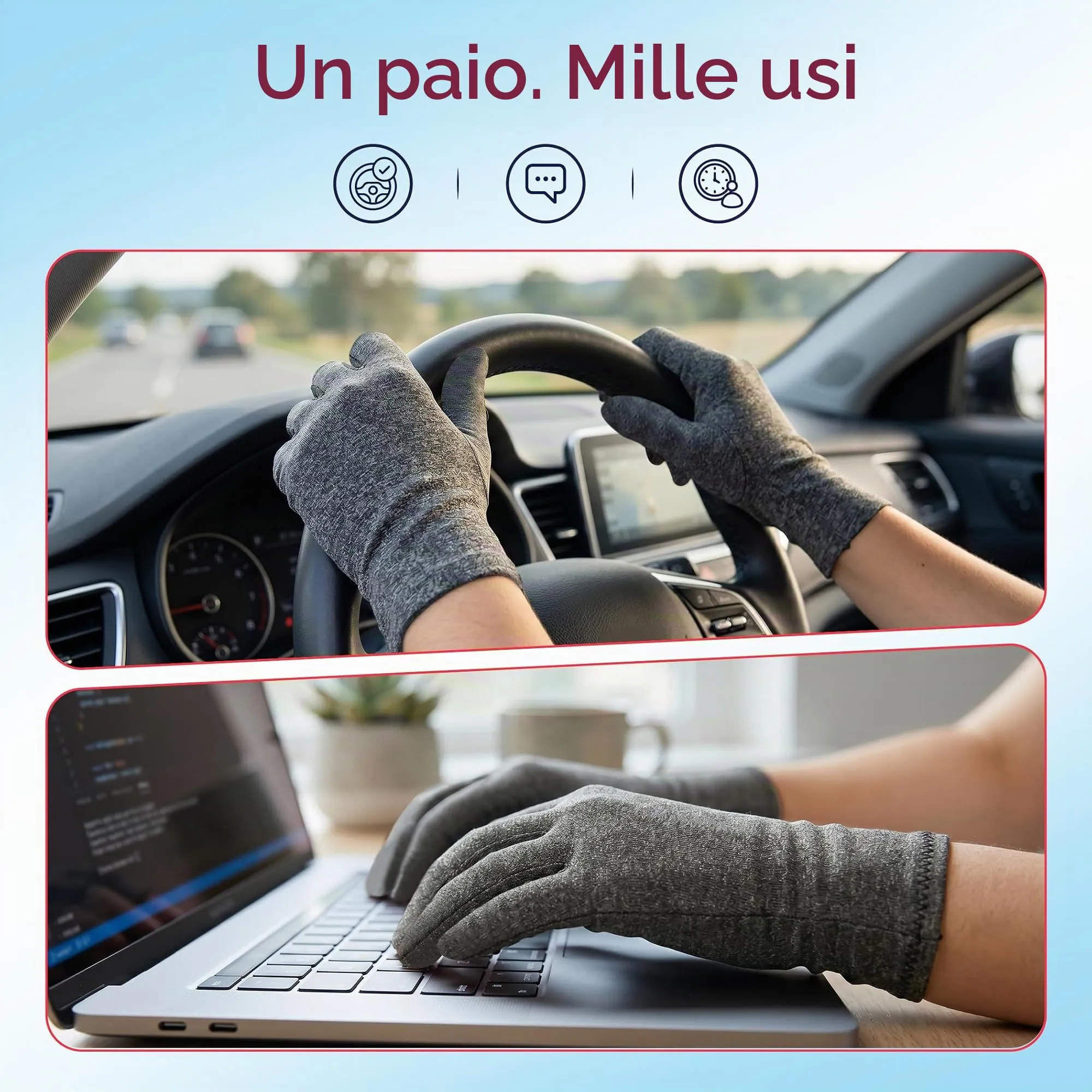 Dr. Arthritis Tutore Tunnel Carpale a Compressione, Guanti per Artrosi alle Mani (Grigio, Taglia L, 1 Paio) - immagine 3