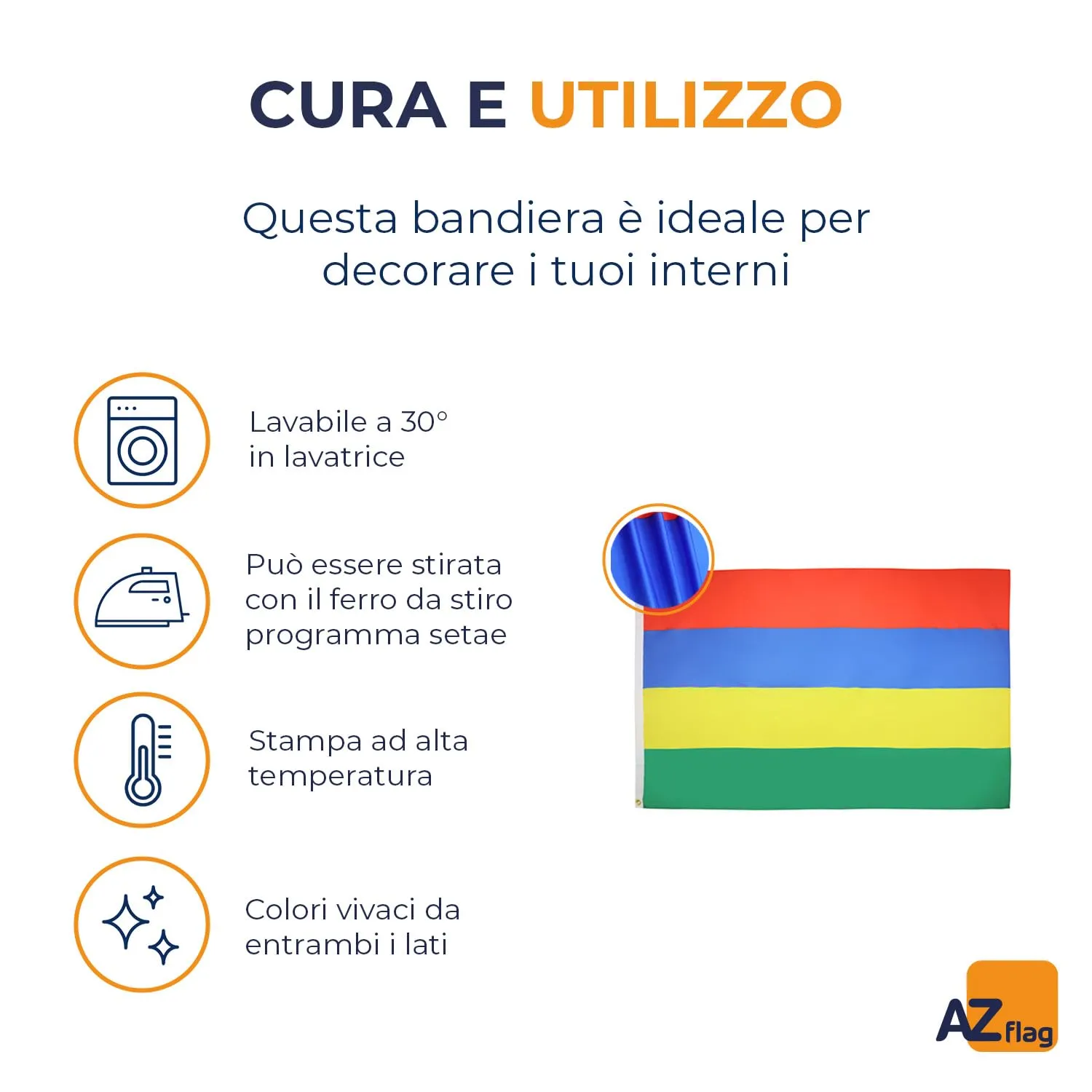AZ FLAG Bandiera Mauritius 150x90 cm Poliestere Leggero 2 Occhielli - immagine 5