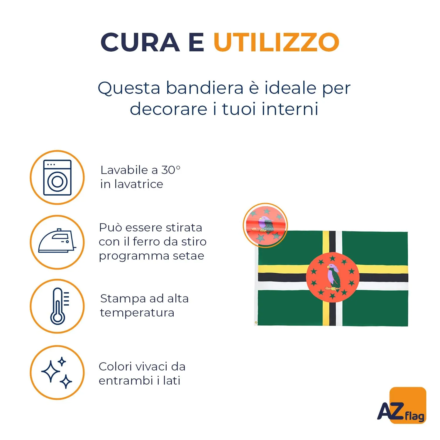 AZ FLAG Bandiera Dominica 150x90 cm Poliestere Leggero con 2 Occhielli - immagine 5