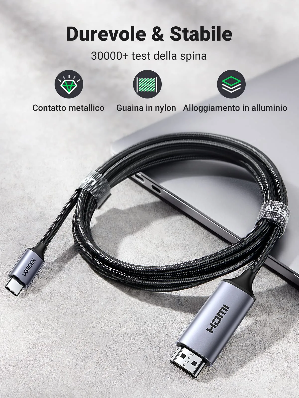 UGREEN Cavo USB C a HDMI 4K@60Hz UHD Tipo C 3.0 Unidirezionale 2M - immagine 9