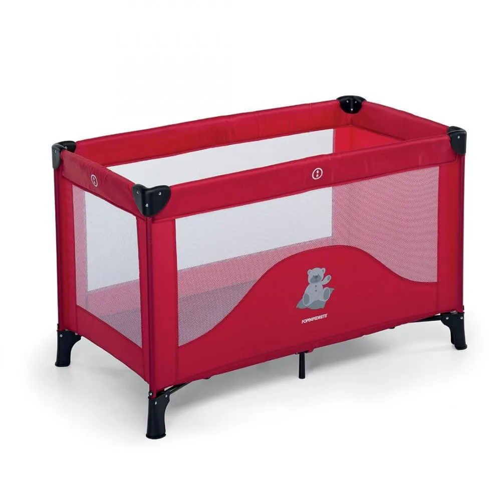 Foppapedretti Lettino da Viaggio Teddytour, Pieghevole, 78x67x127 cm, Rosso - immagine 1