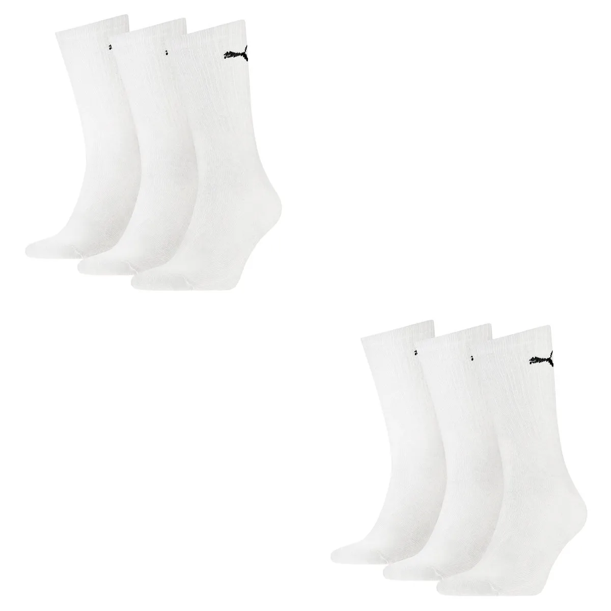 Puma Unisex Sport Tennis Socks, 6 Pair, White, Size 35-38 - immagine 1