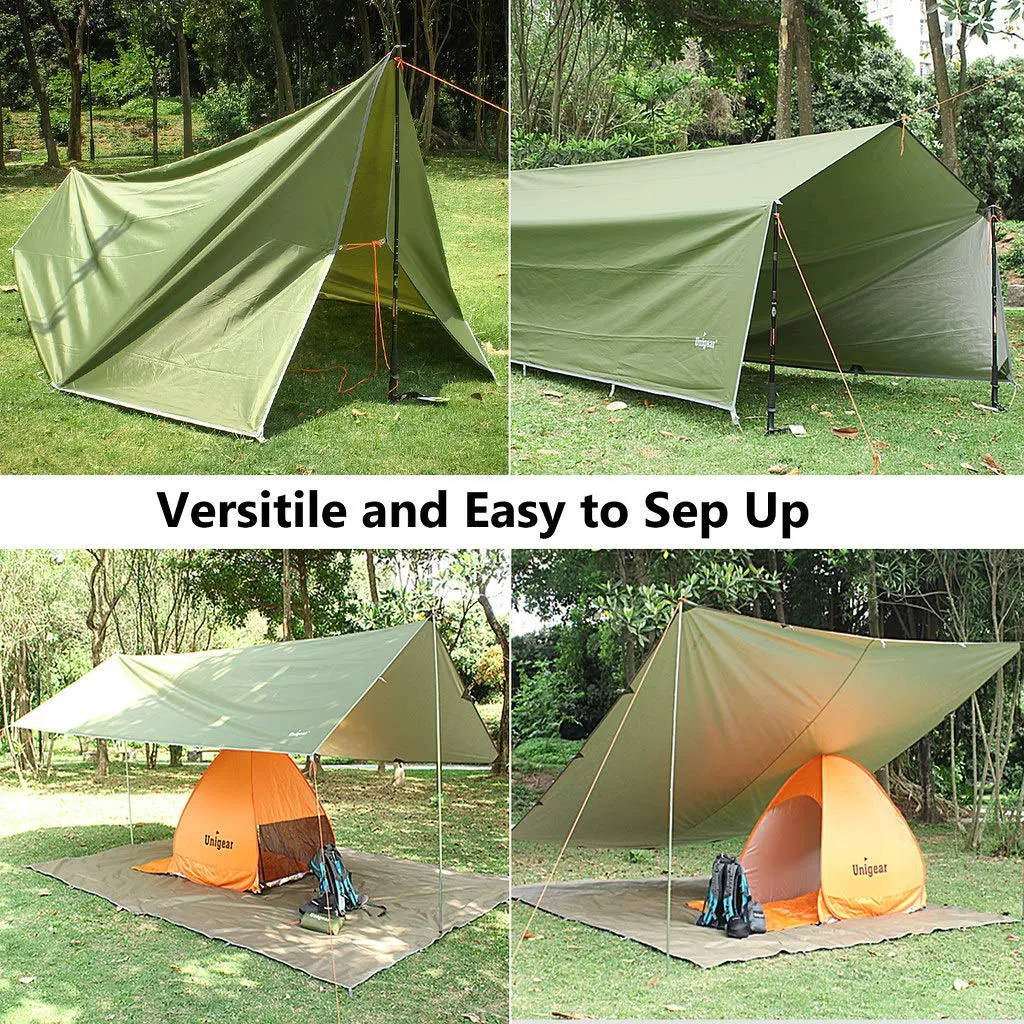 Unigear Tarp Campeggio Impermeabile 3x4m Verde Esercito - immagine 2