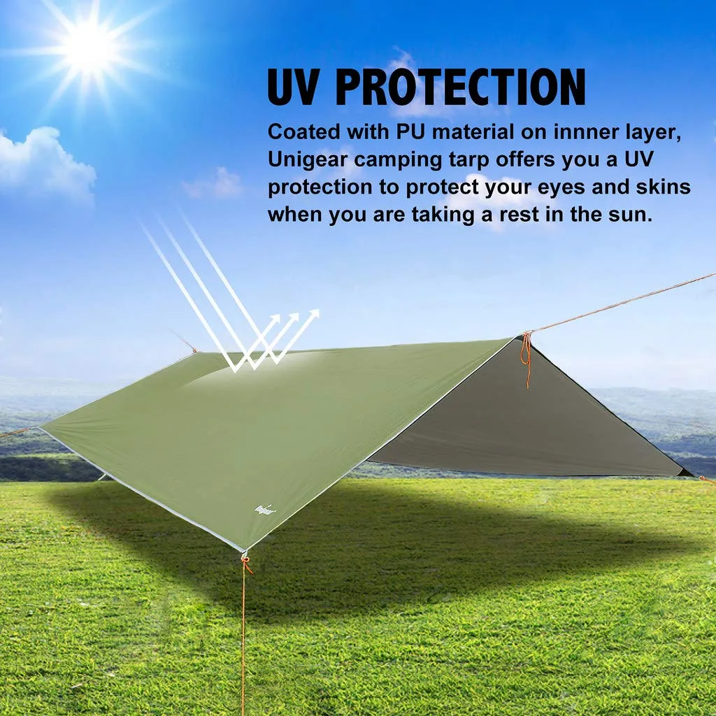 Unigear Tarp Campeggio Impermeabile 3x4m Verde Esercito - immagine 4
